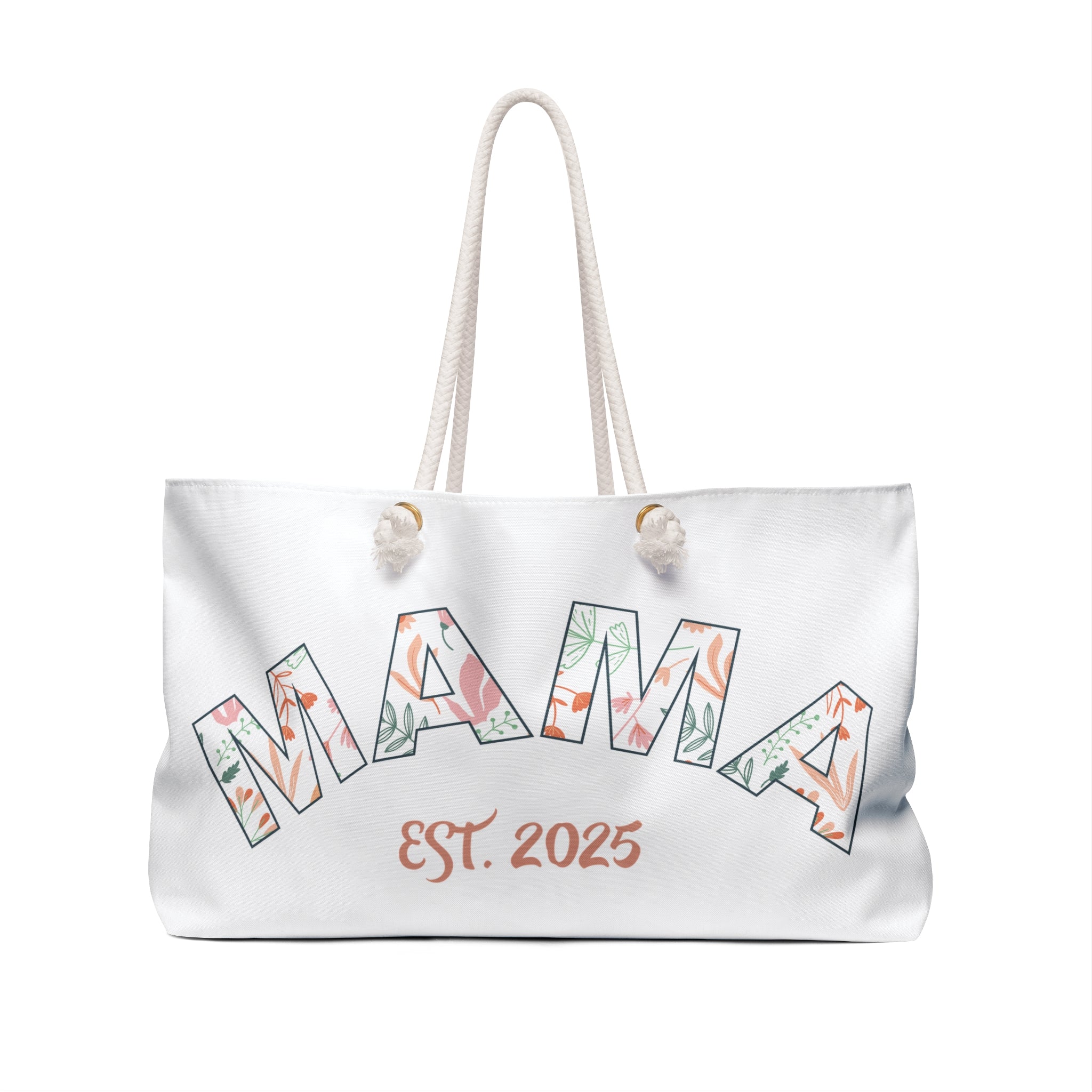 Weekender Bag: Mama EST. 2025 - Pink Logo