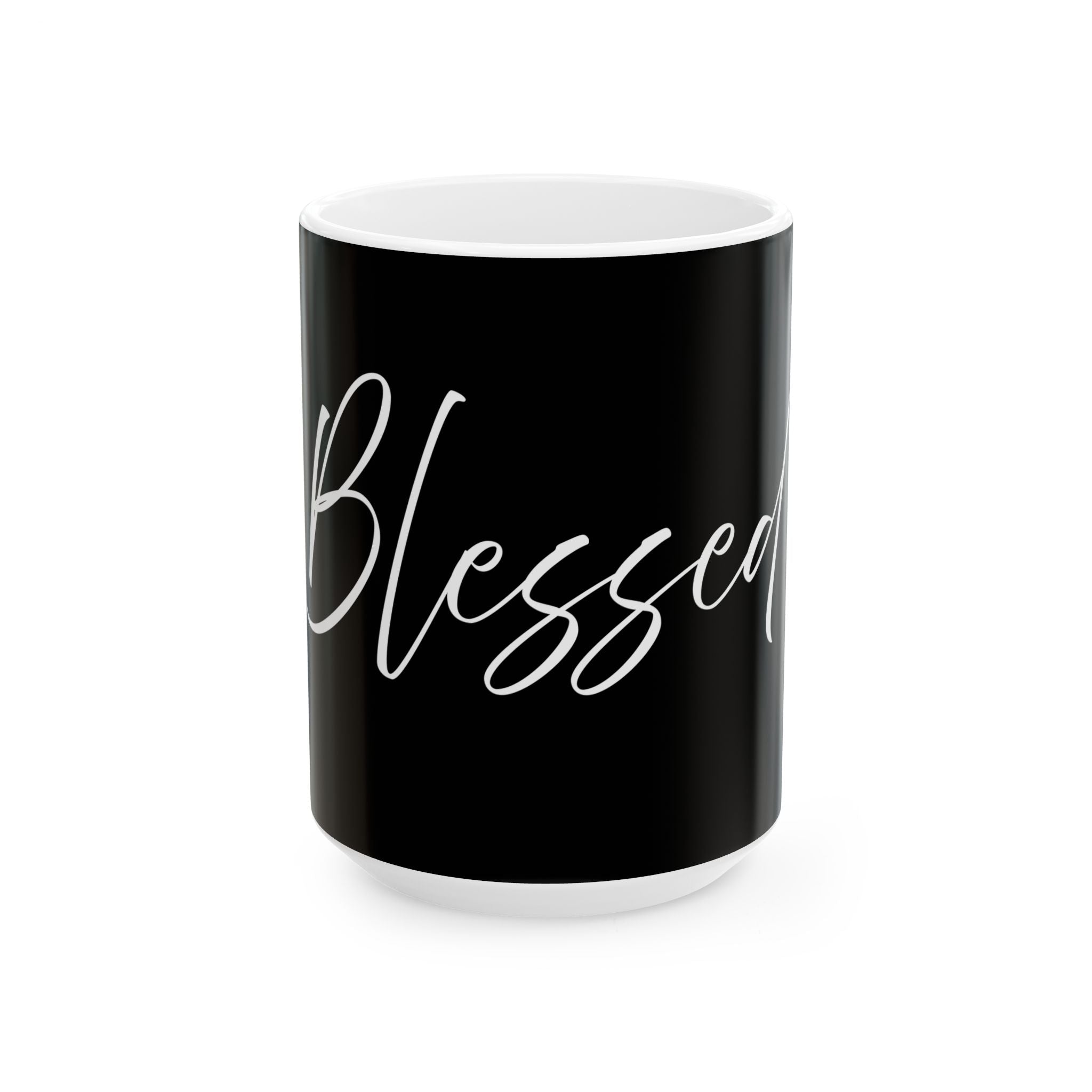 Ceramic Mug: Inspirational - Blessed (black)