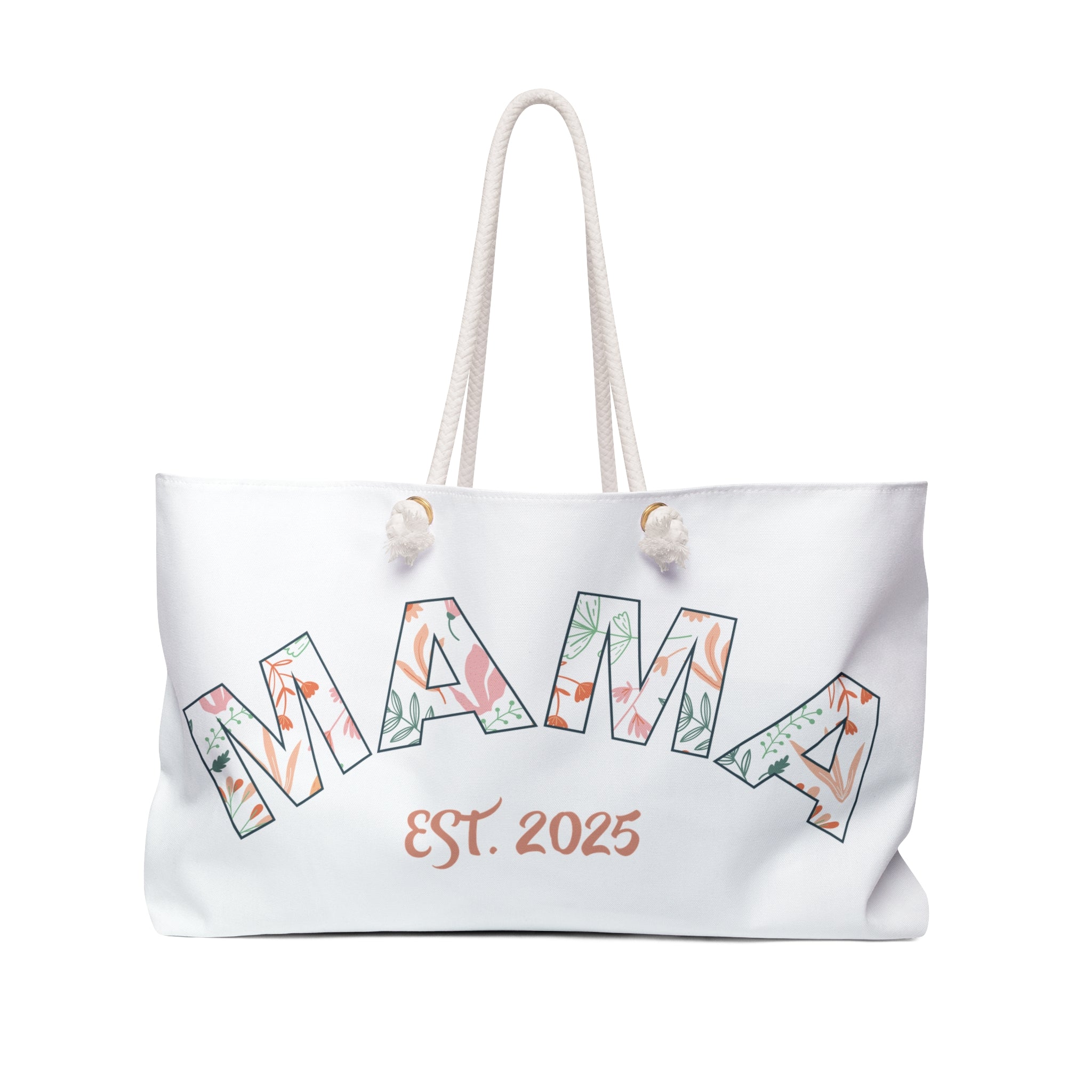 Weekender Bag: Mama EST. 2025 - Pink Logo