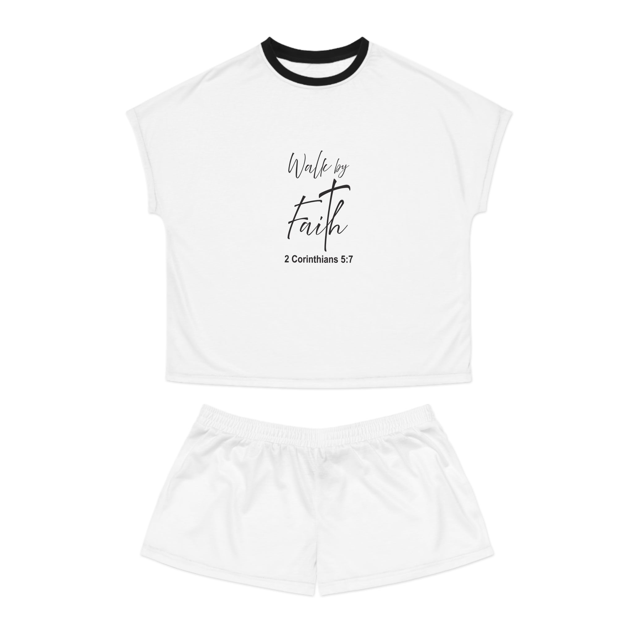 Short Pajama Set: Walk by faith