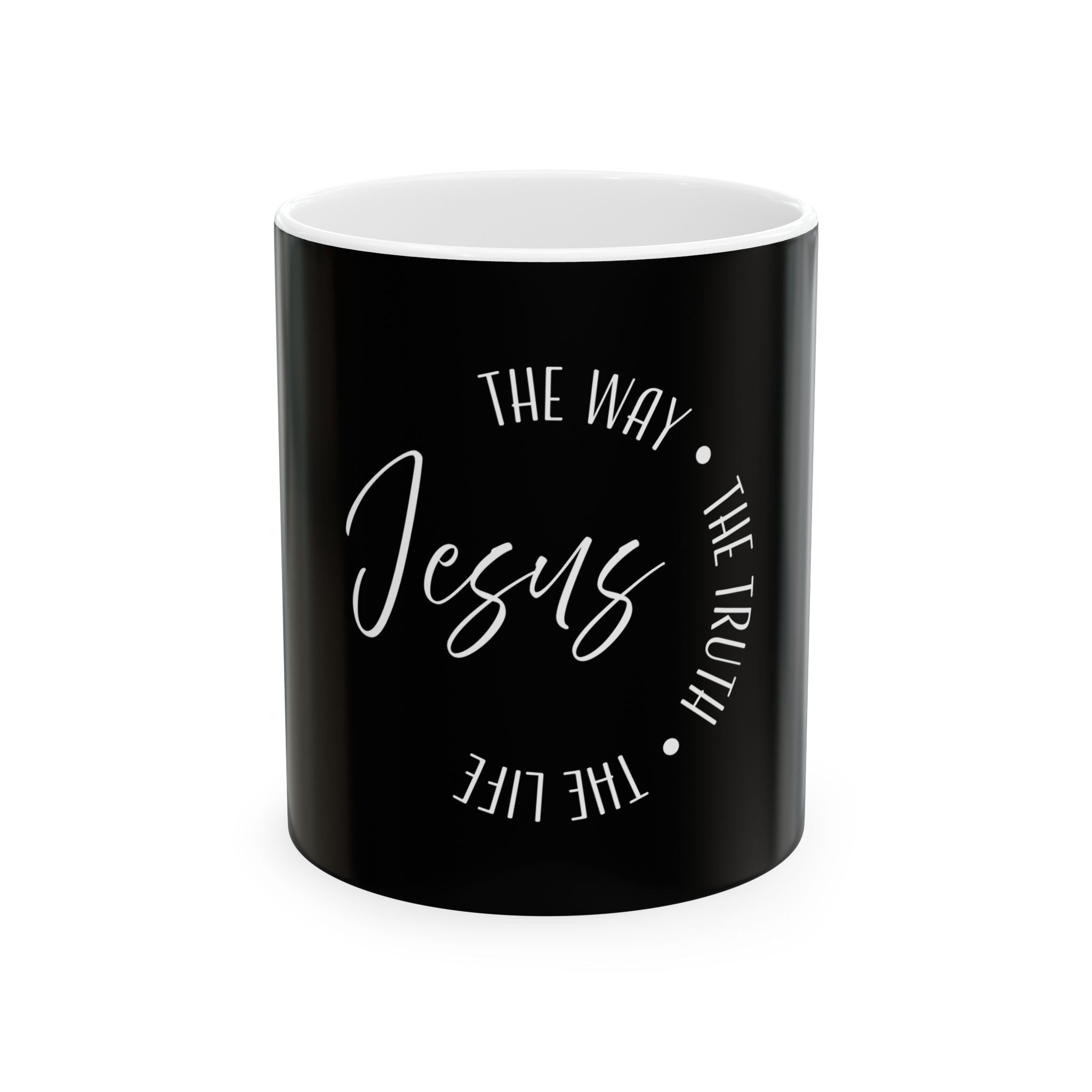 Ceramic Mug: Inspirational -Jesus (black)