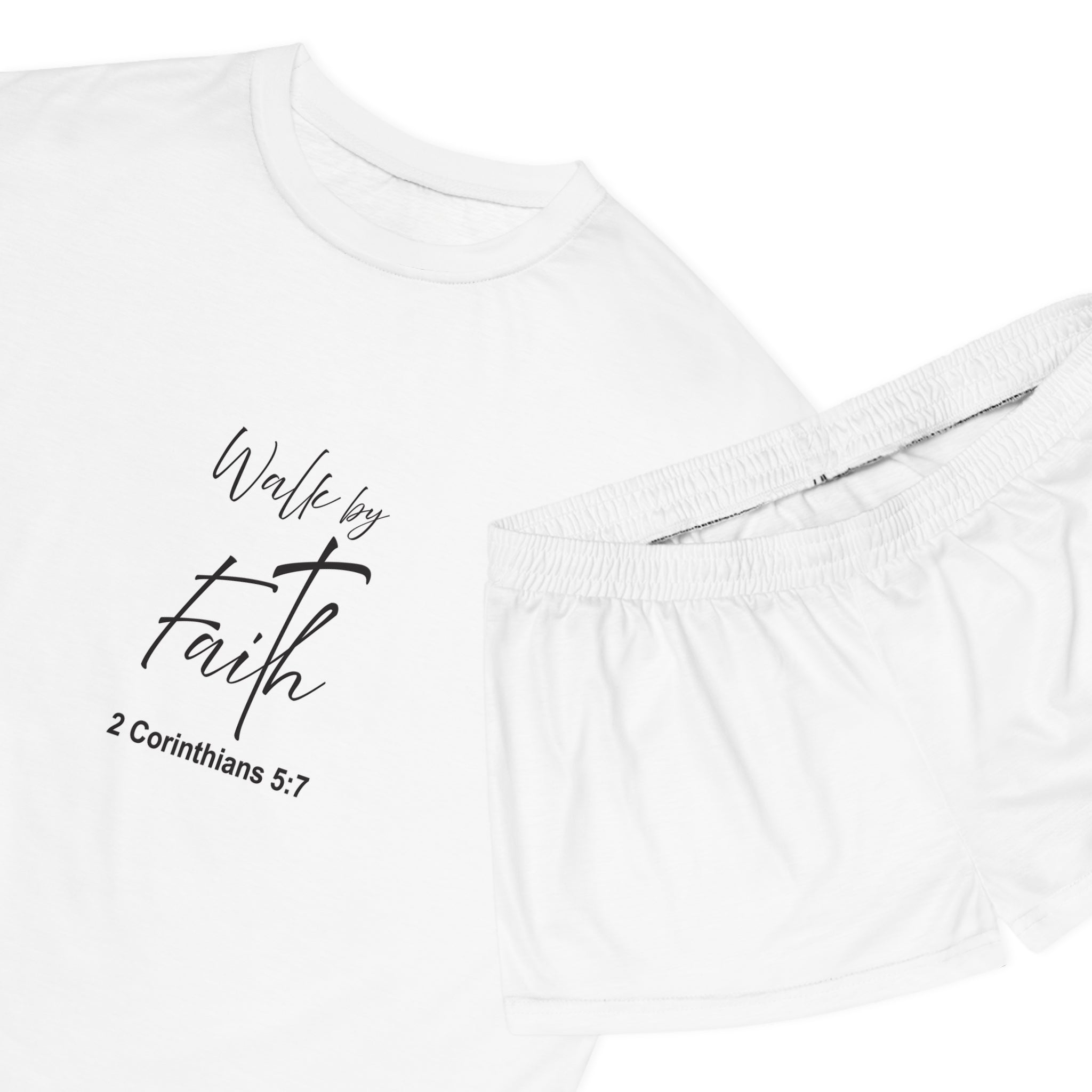 Short Pajama Set: Walk by faith