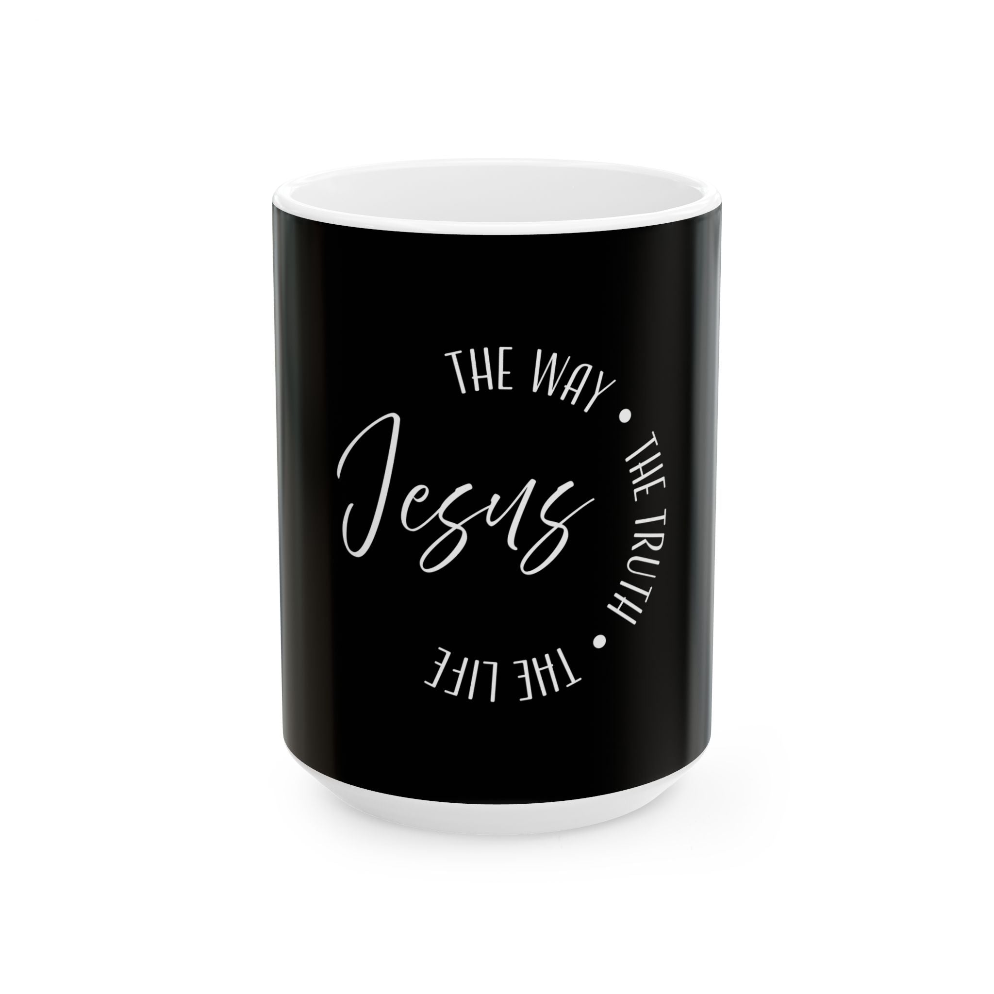 Ceramic Mug: Inspirational -Jesus (black)