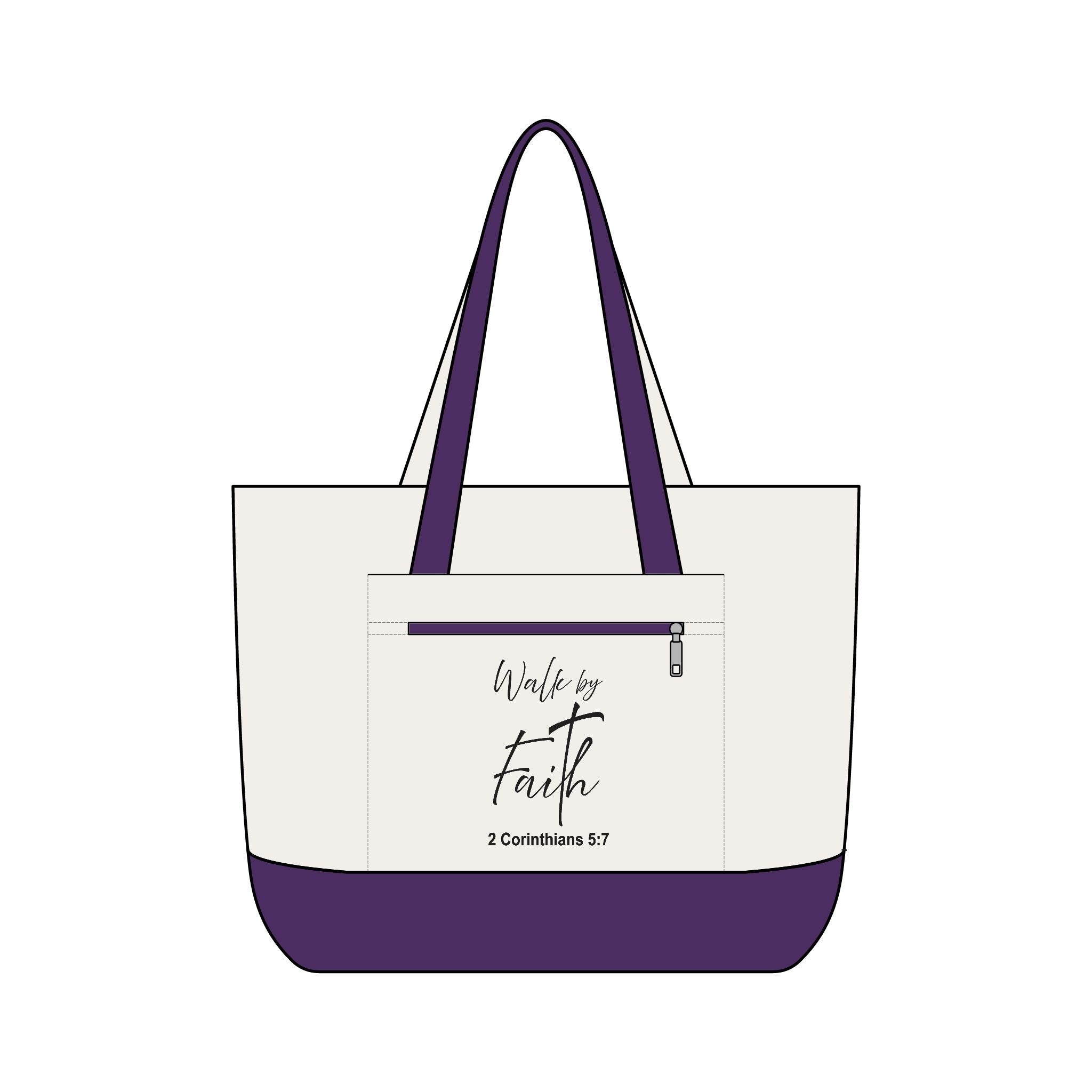 Tote Bag:  Inspirational - Walk by faith