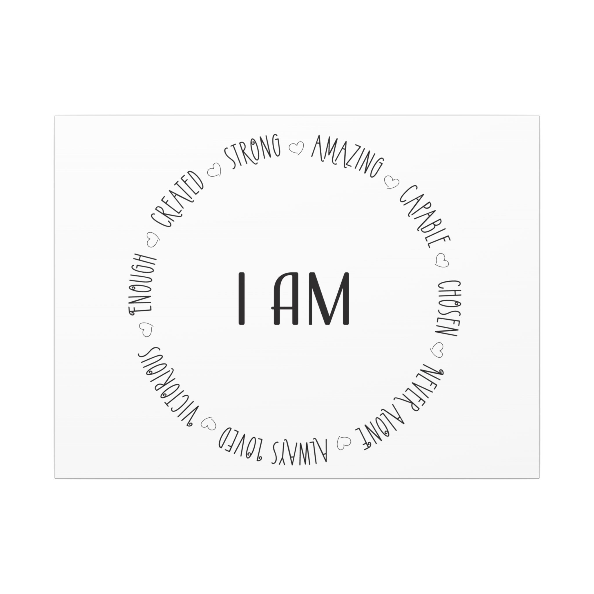 Canvas Wall Art:  Inspirational - I AM Affirmation