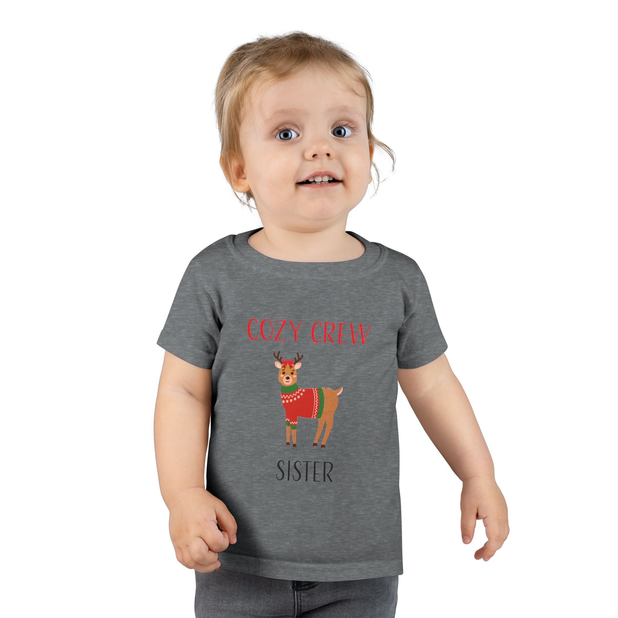 Teeshirt: Cozy Crew Reindeer Sister (Toddler)