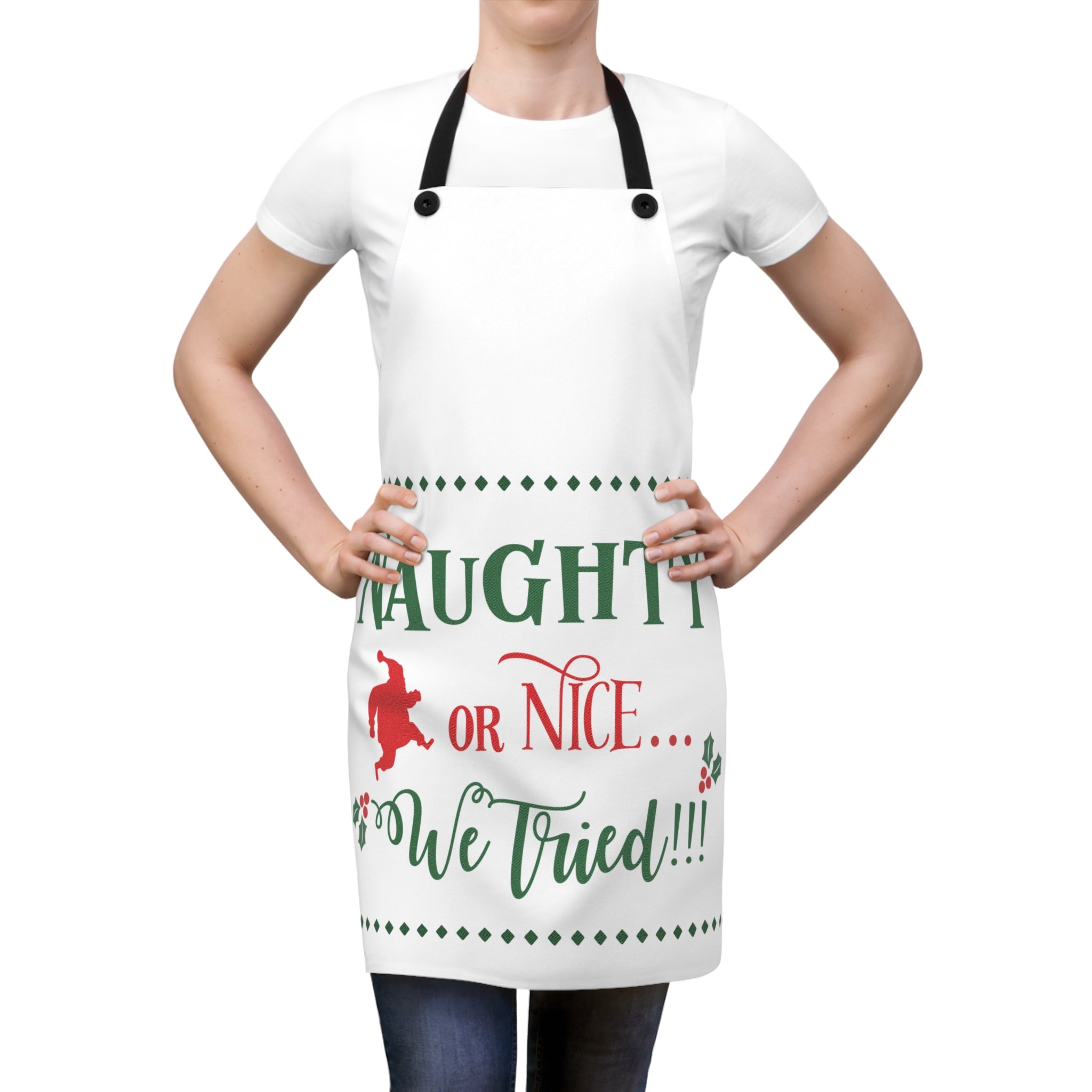 Apron: Festive Holiday - Naughty or Nice We Tried