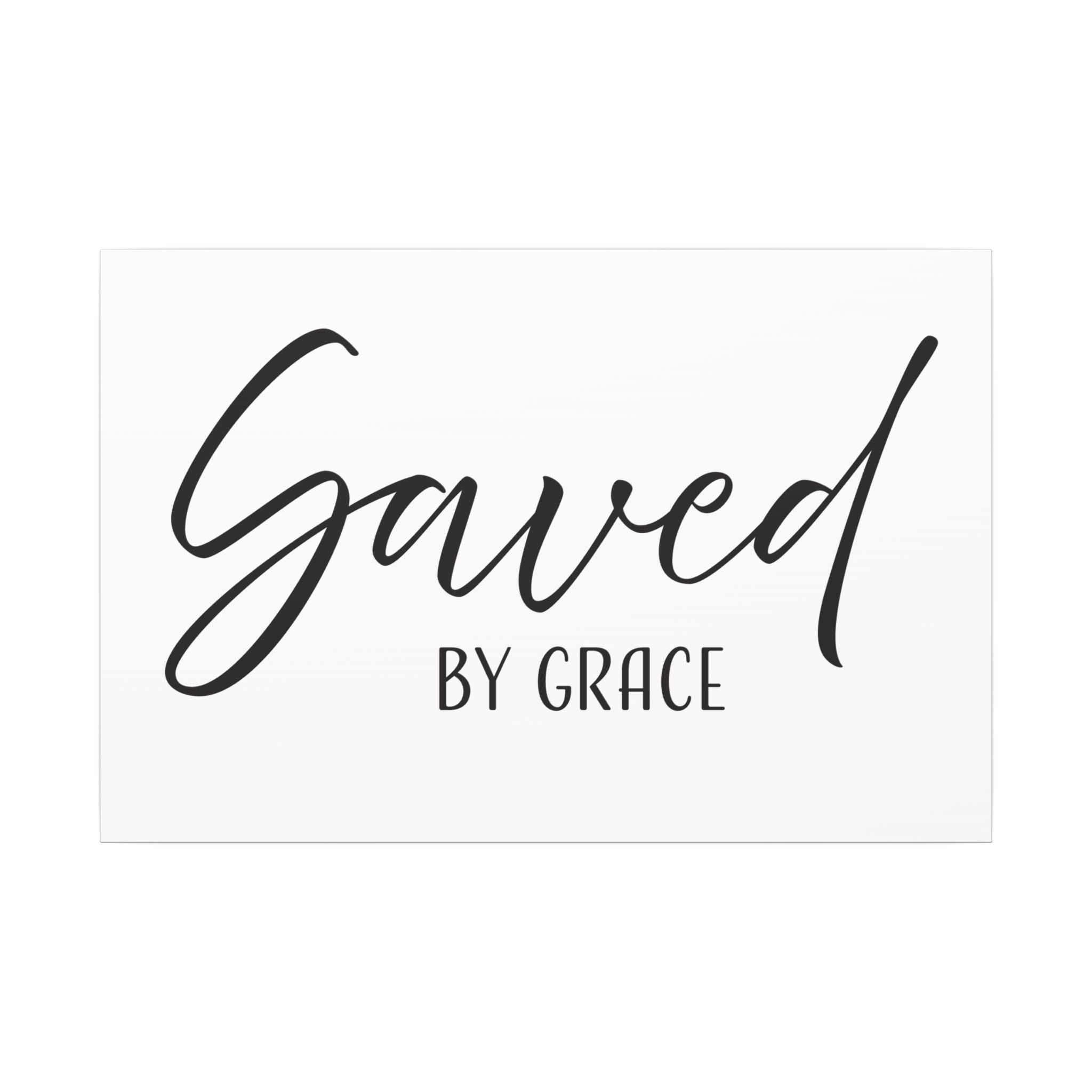 Saved by Grace Canvas Wall Art – Inspirational Christian Quote