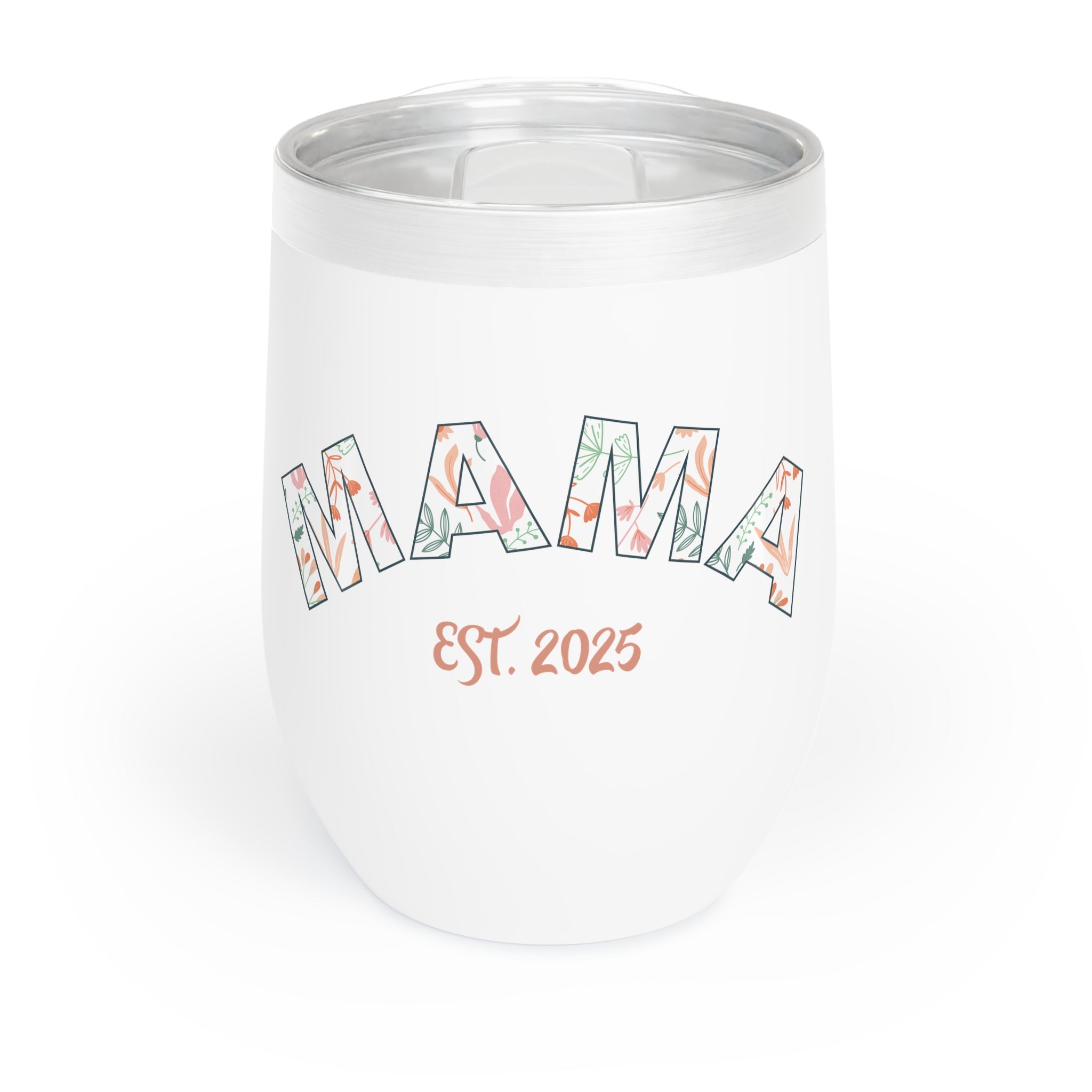 Wine Tumbler: Mama EST. 2025 - Pink Logo