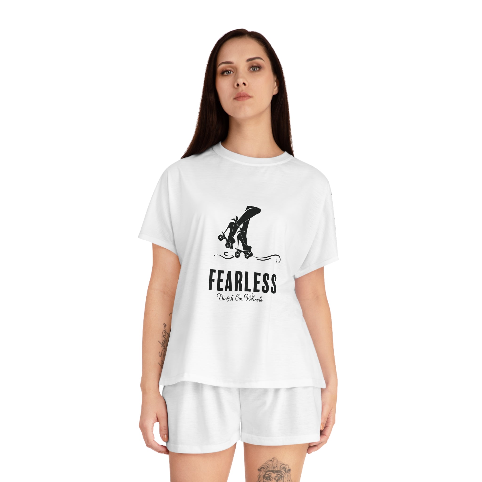 Short Pajama Set: Fearless Biotch on Wheels