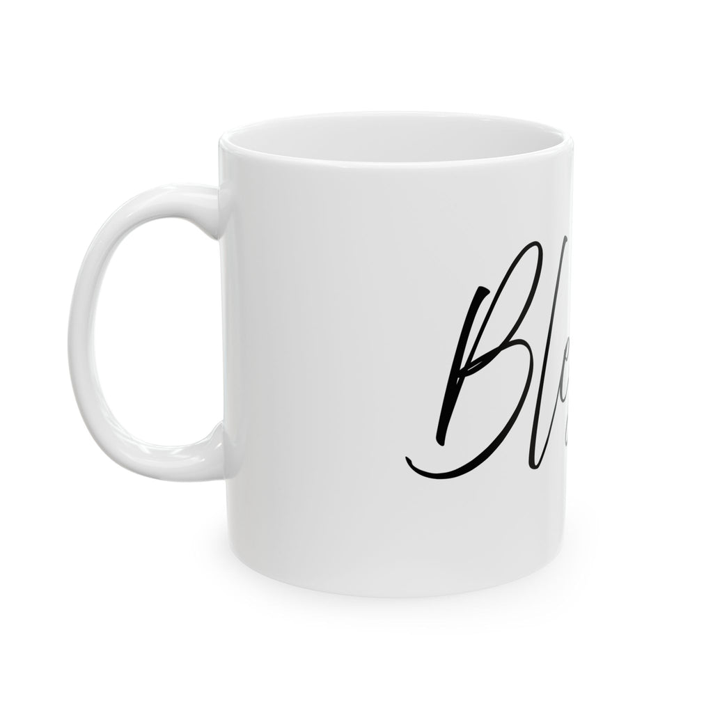 Ceramic Mug: Inspirational - Blessed (white)