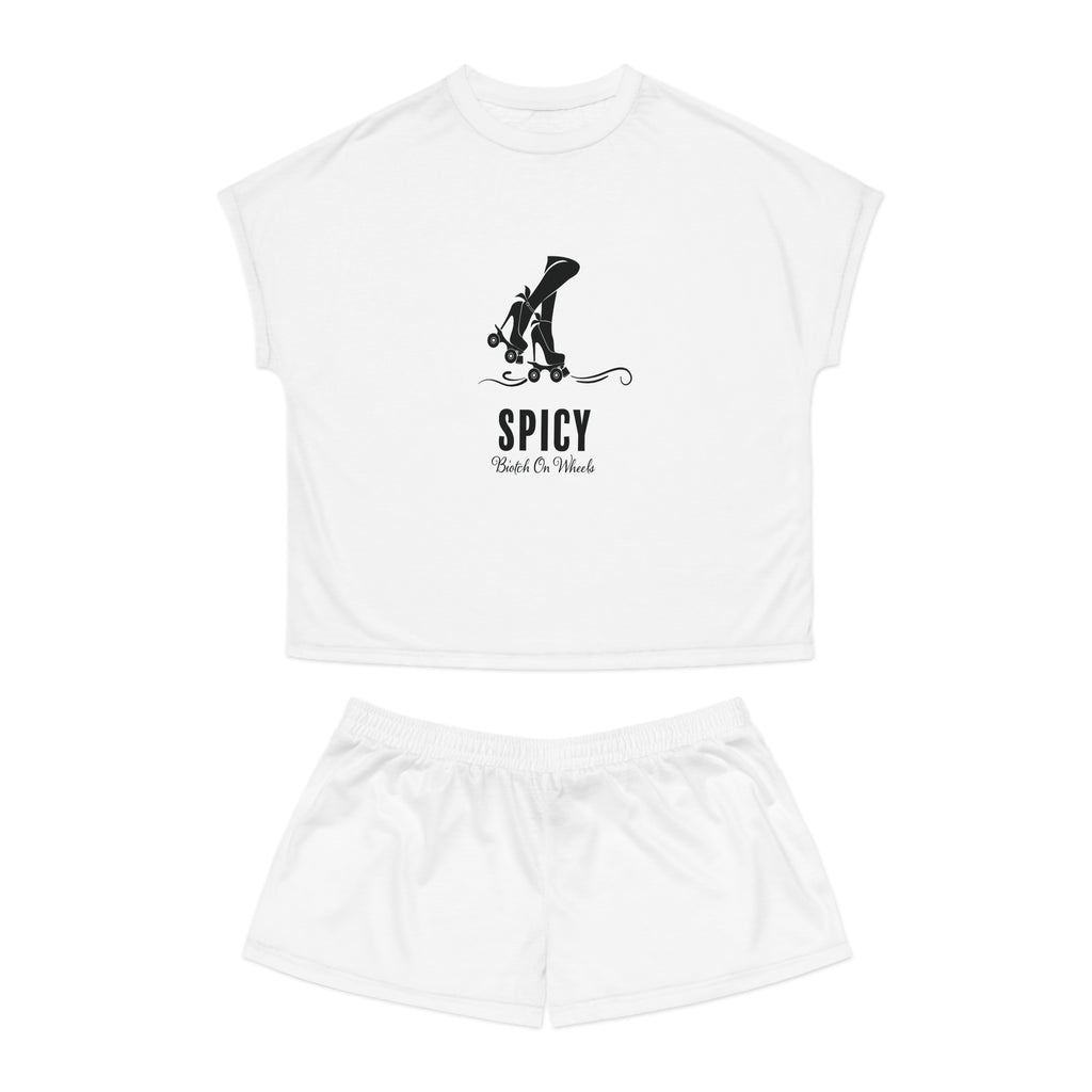 Short Pajama Set: Spicy Biotch on Wheels
