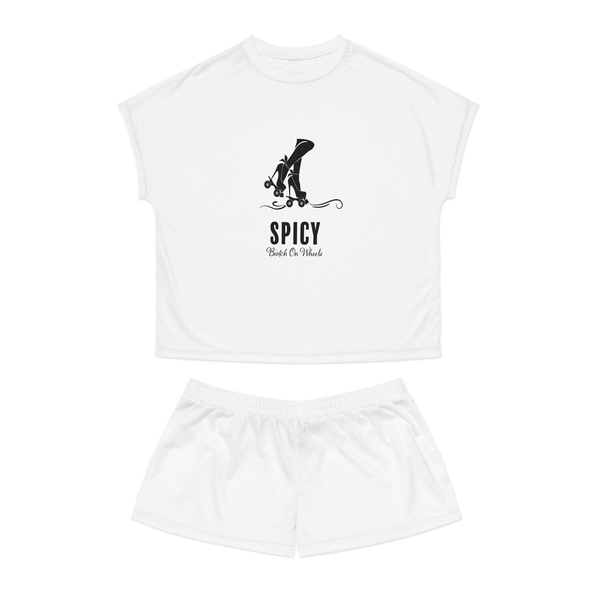 Short Pajama Set: Spicy Biotch on Wheels