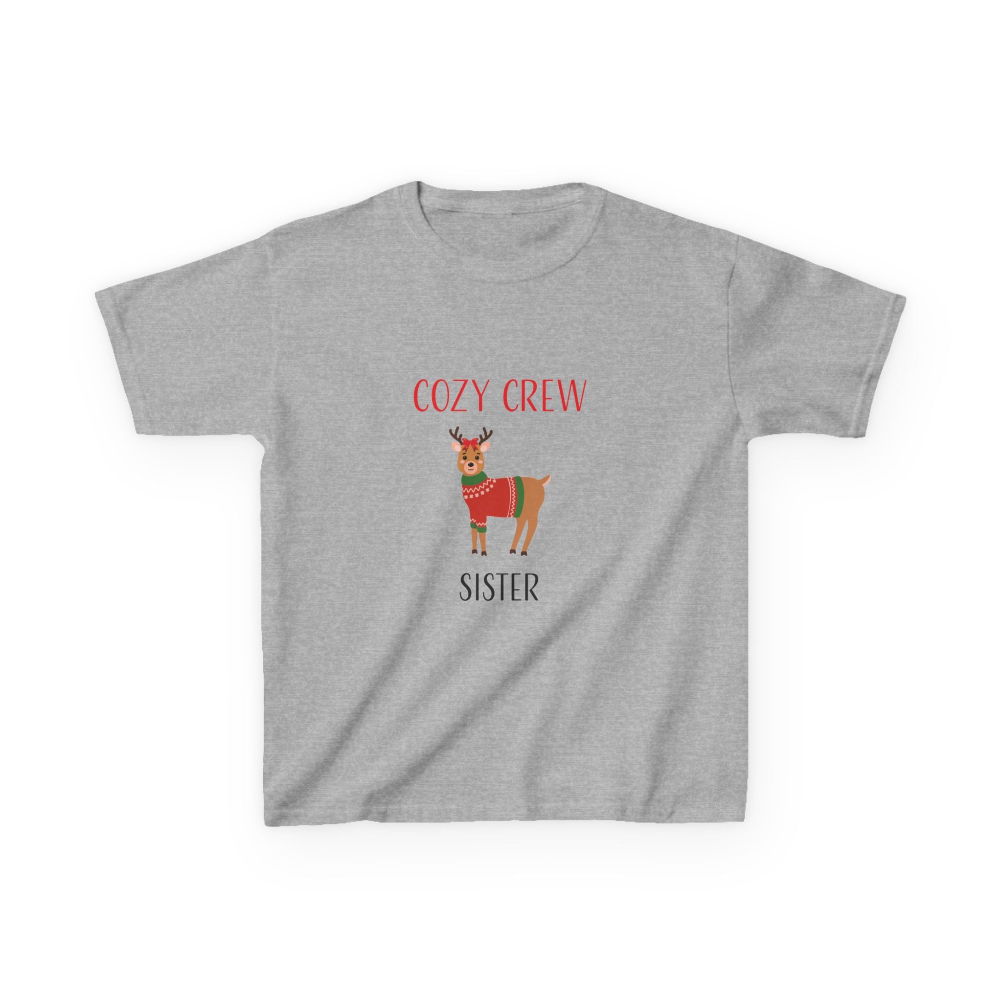Teeshirt: Cozy Crew Reindeer Sister (Kids)