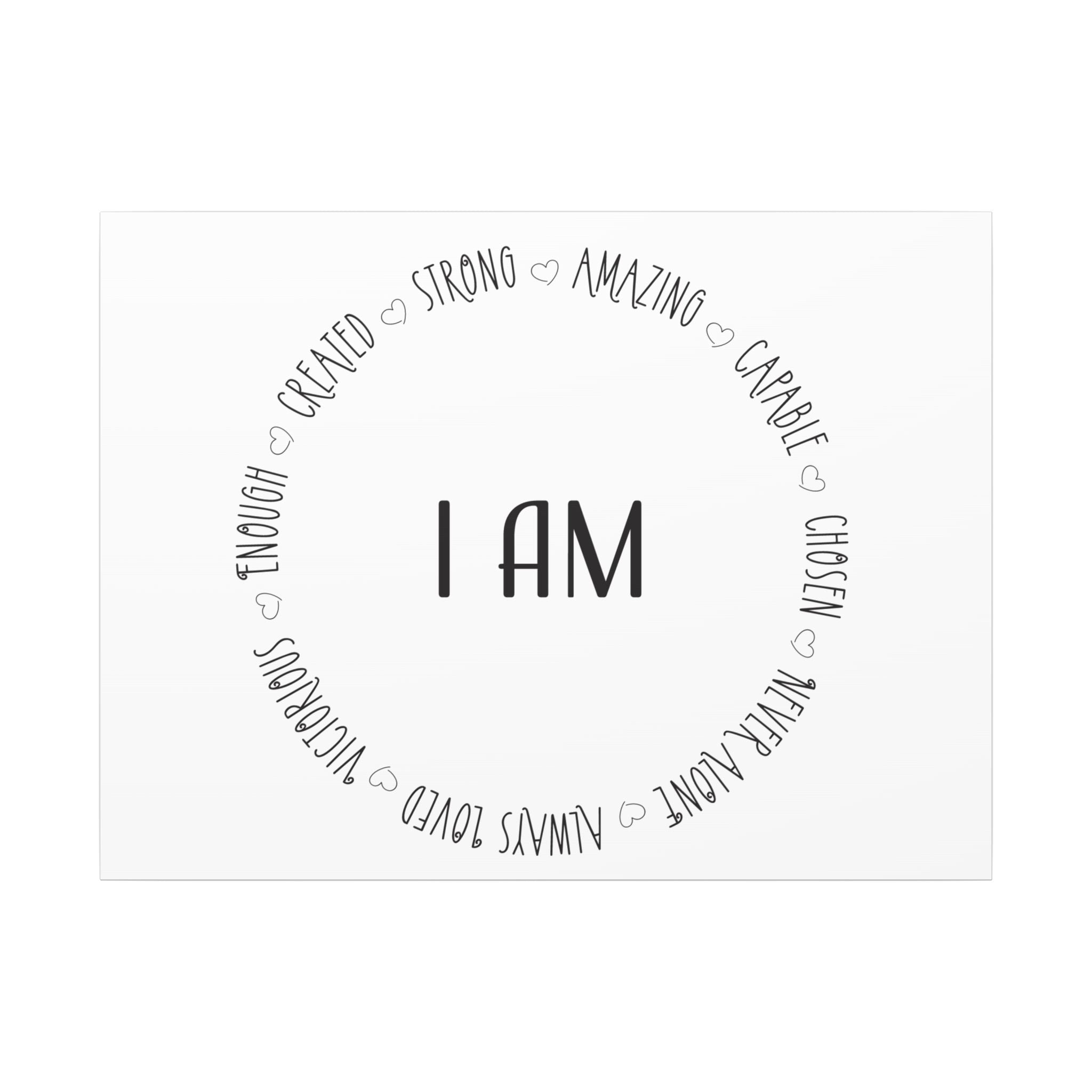 Canvas Wall Art:  Inspirational - I AM Affirmation
