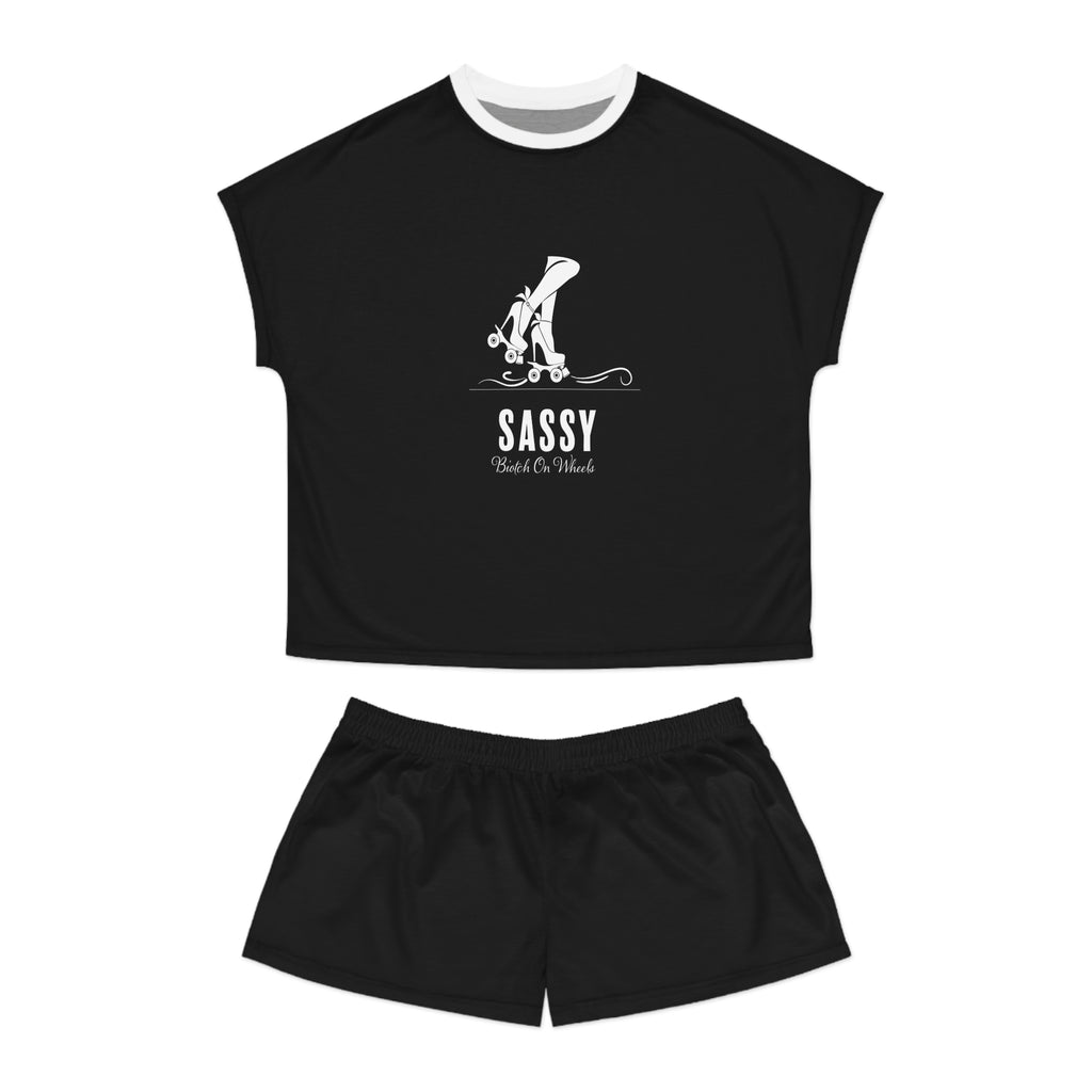 Short Pajama Set: Sassy Biotch on Wheels