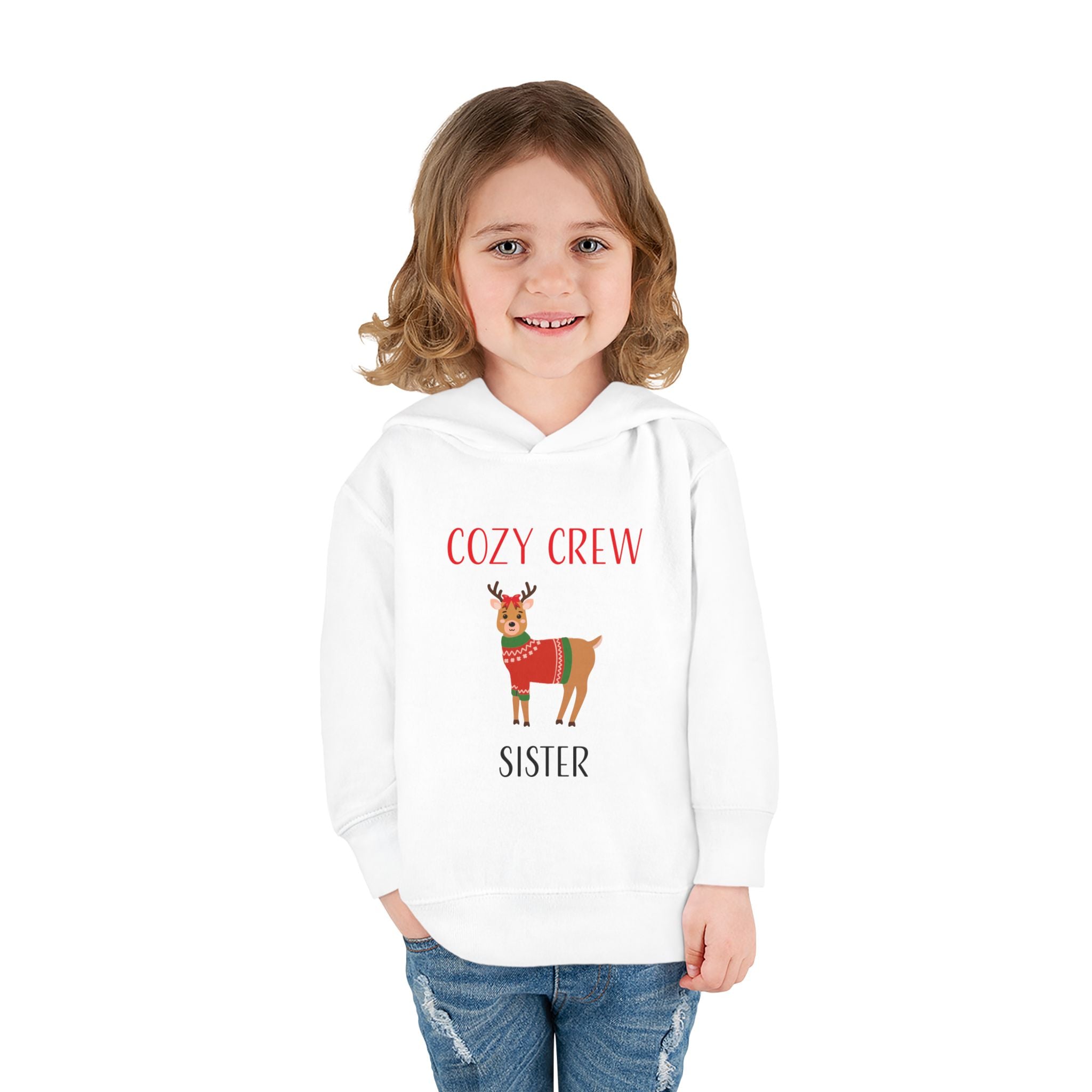 Hoodie: Cozy Crew Reindeer Sister (Toddler)