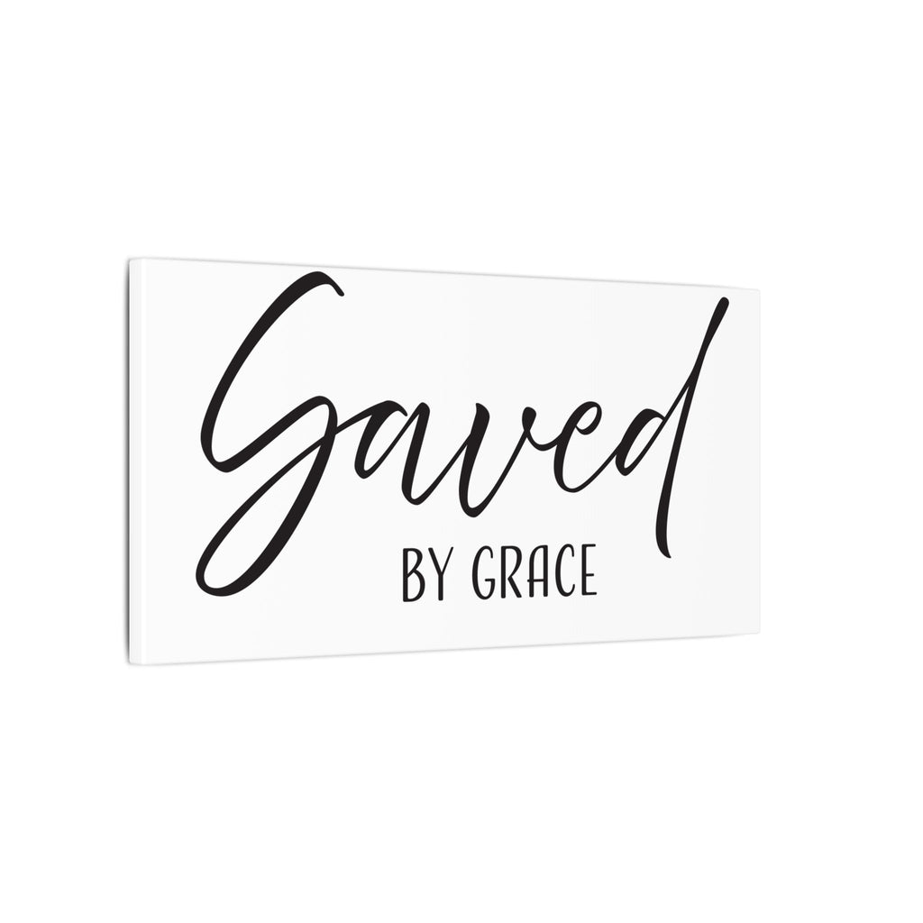 Saved by Grace Canvas Wall Art – Inspirational Christian Quote