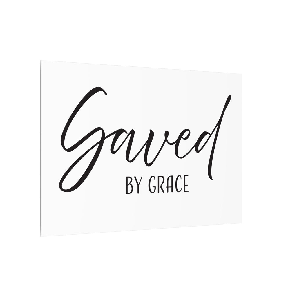 Saved by Grace Canvas Wall Art – Inspirational Christian Quote