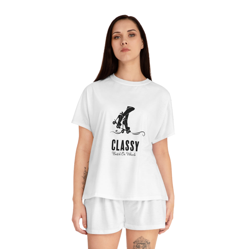 Short Pajama Set: Classy Biotch on Wheels