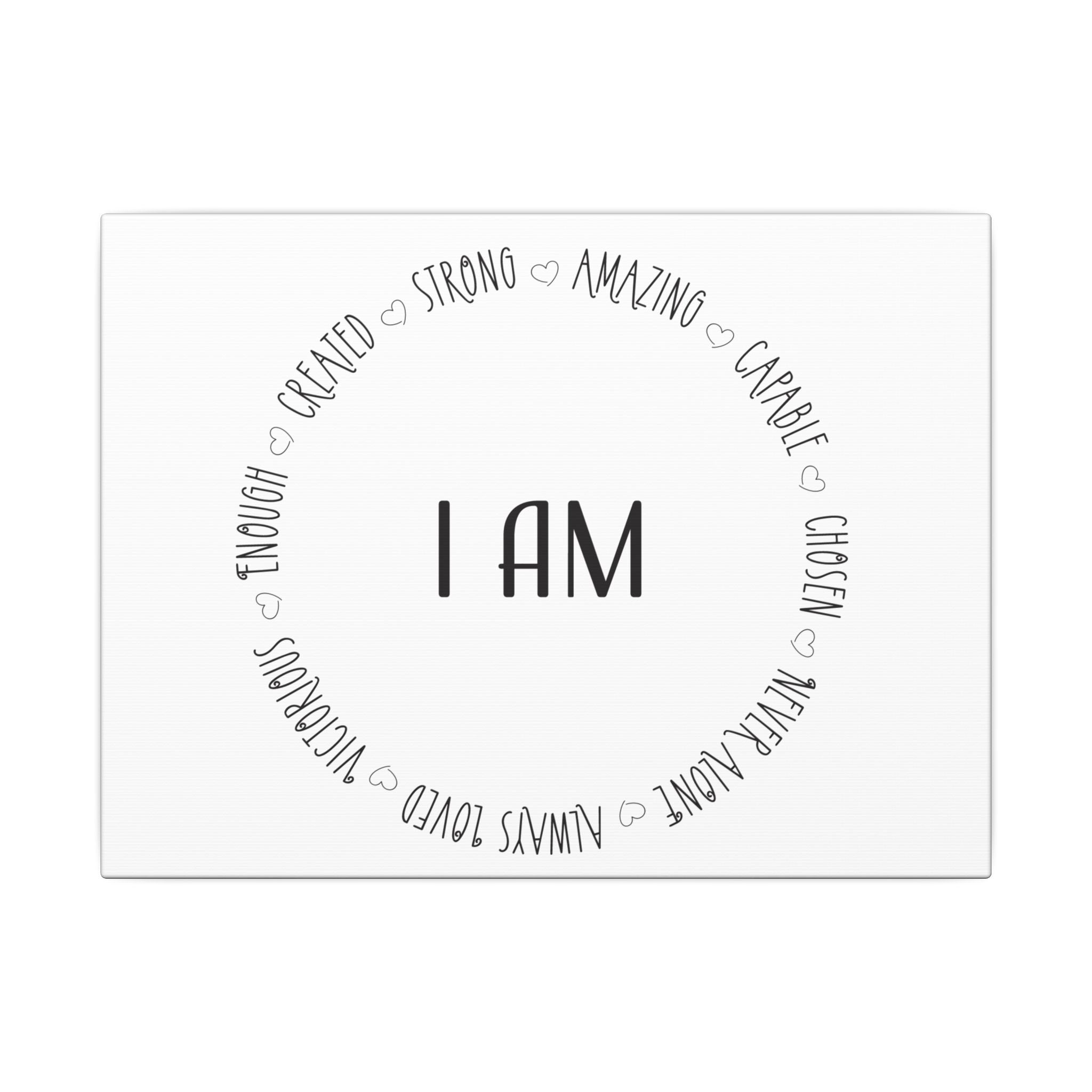 Canvas Wall Art:  Inspirational - I AM Affirmation