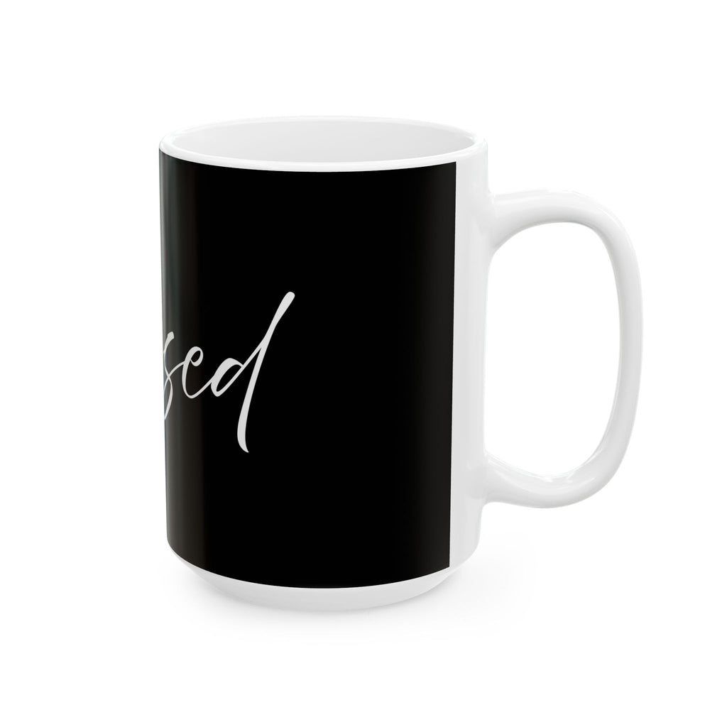 Ceramic Mug: Inspirational - Blessed (black)