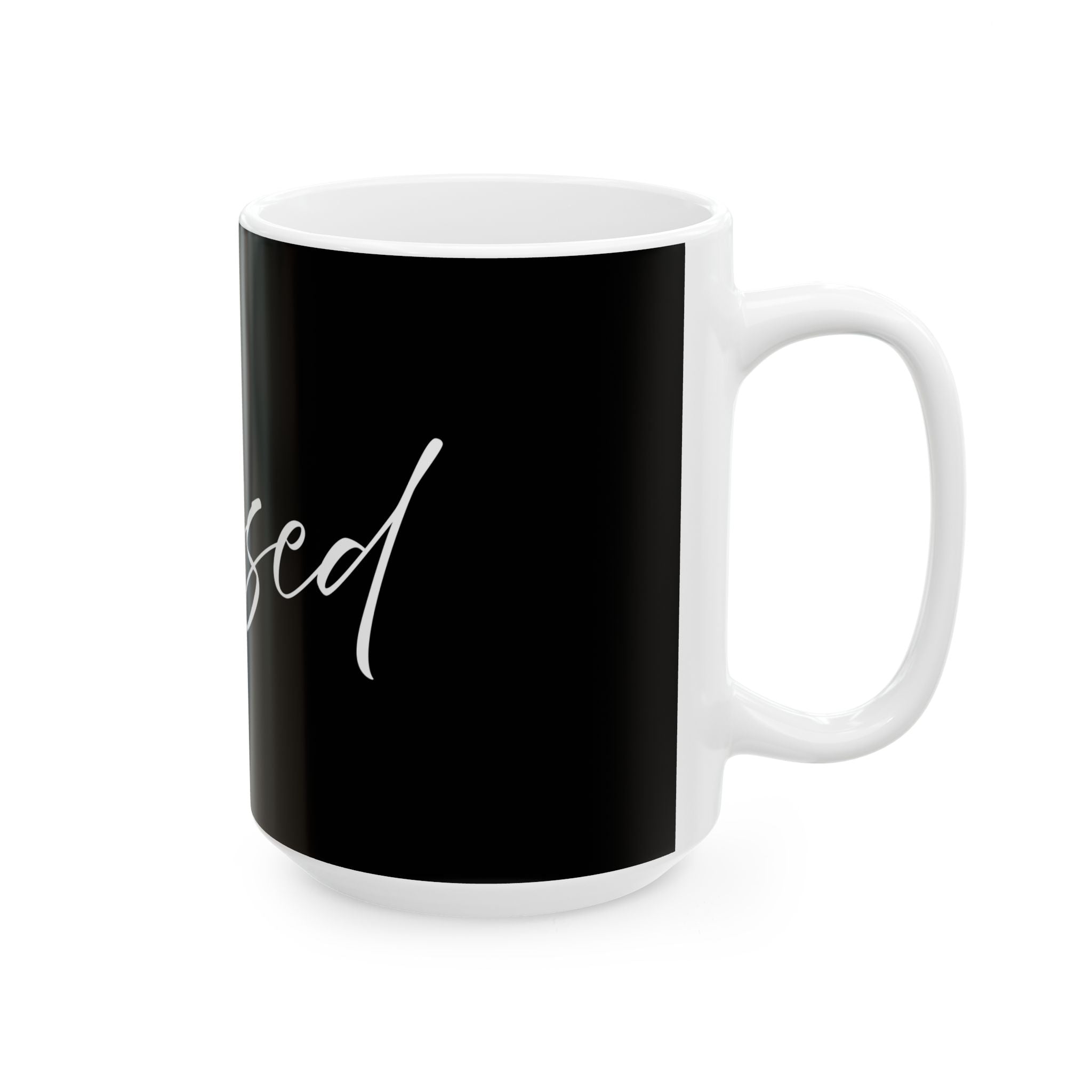 Ceramic Mug: Inspirational - Blessed (black)