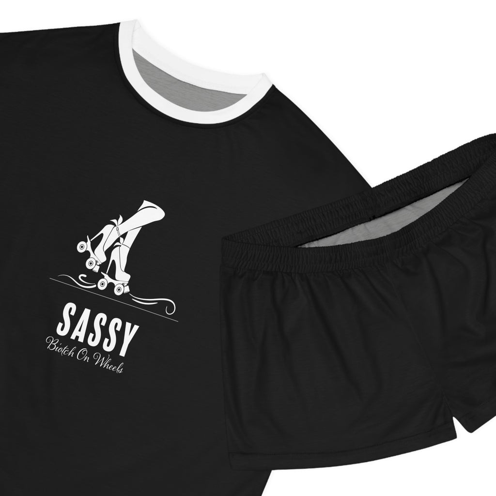 Short Pajama Set: Sassy Biotch on Wheels