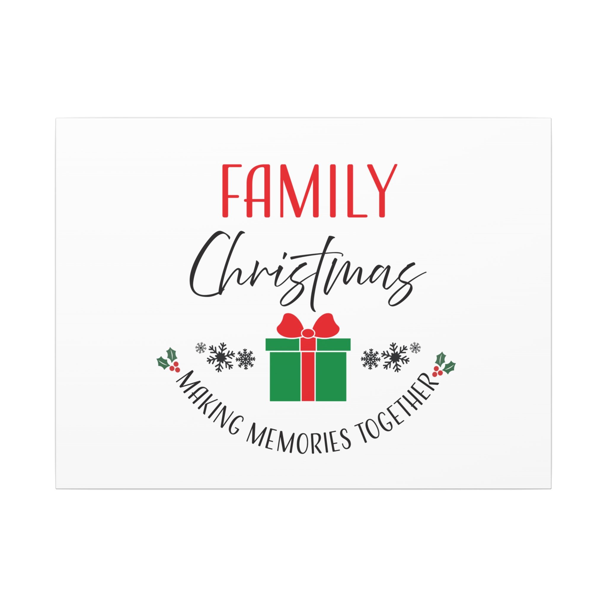 Canvas Wall Art: Family Christmas -Making Memories Together