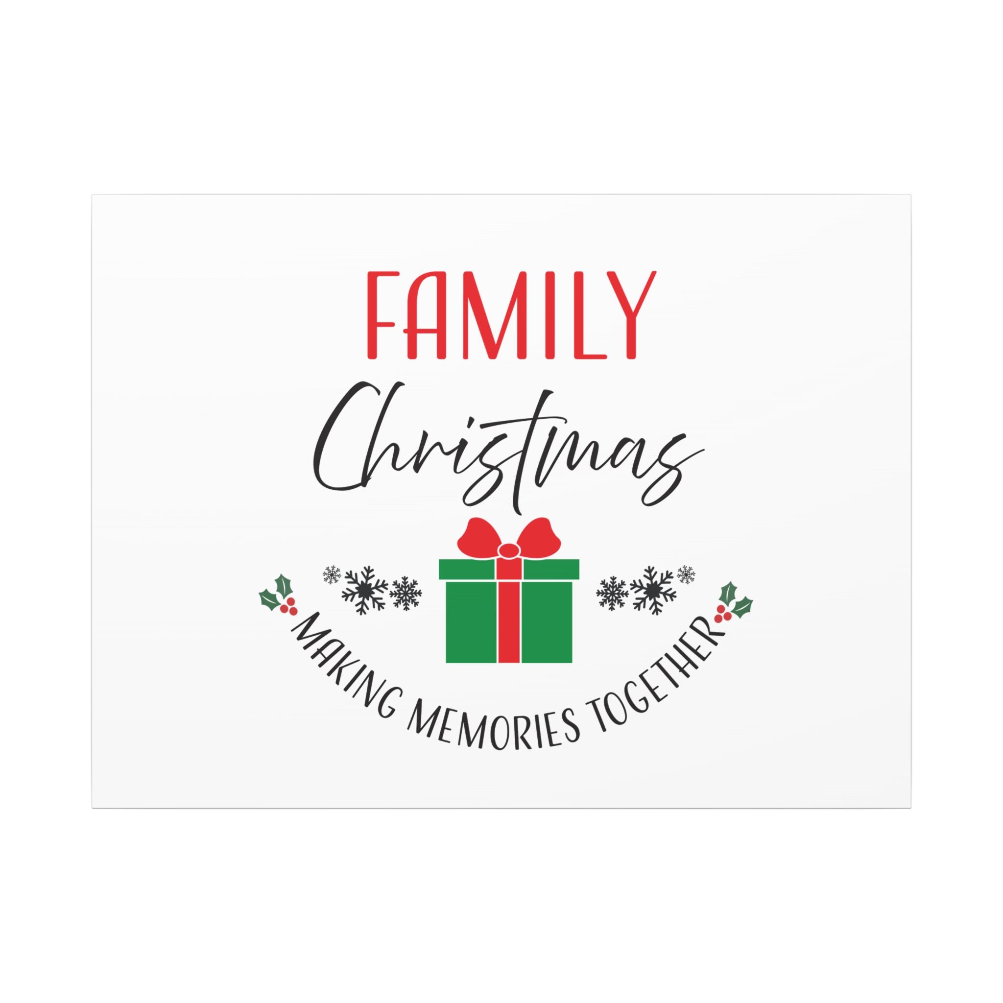 Canvas Wall Art: Family Christmas -Making Memories Together