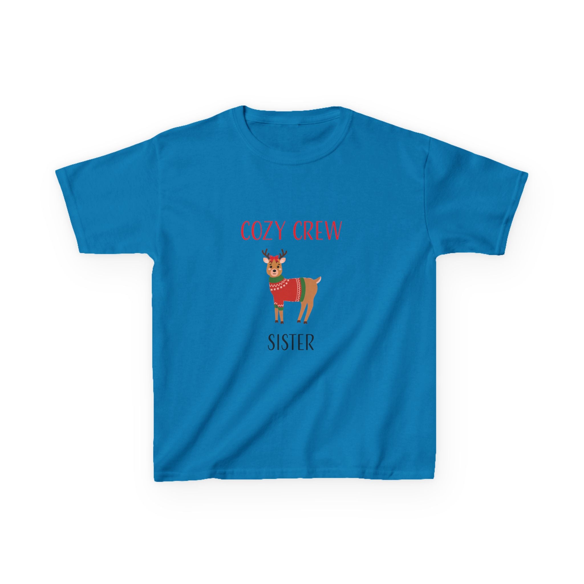 Teeshirt: Cozy Crew Reindeer Sister (Kids)