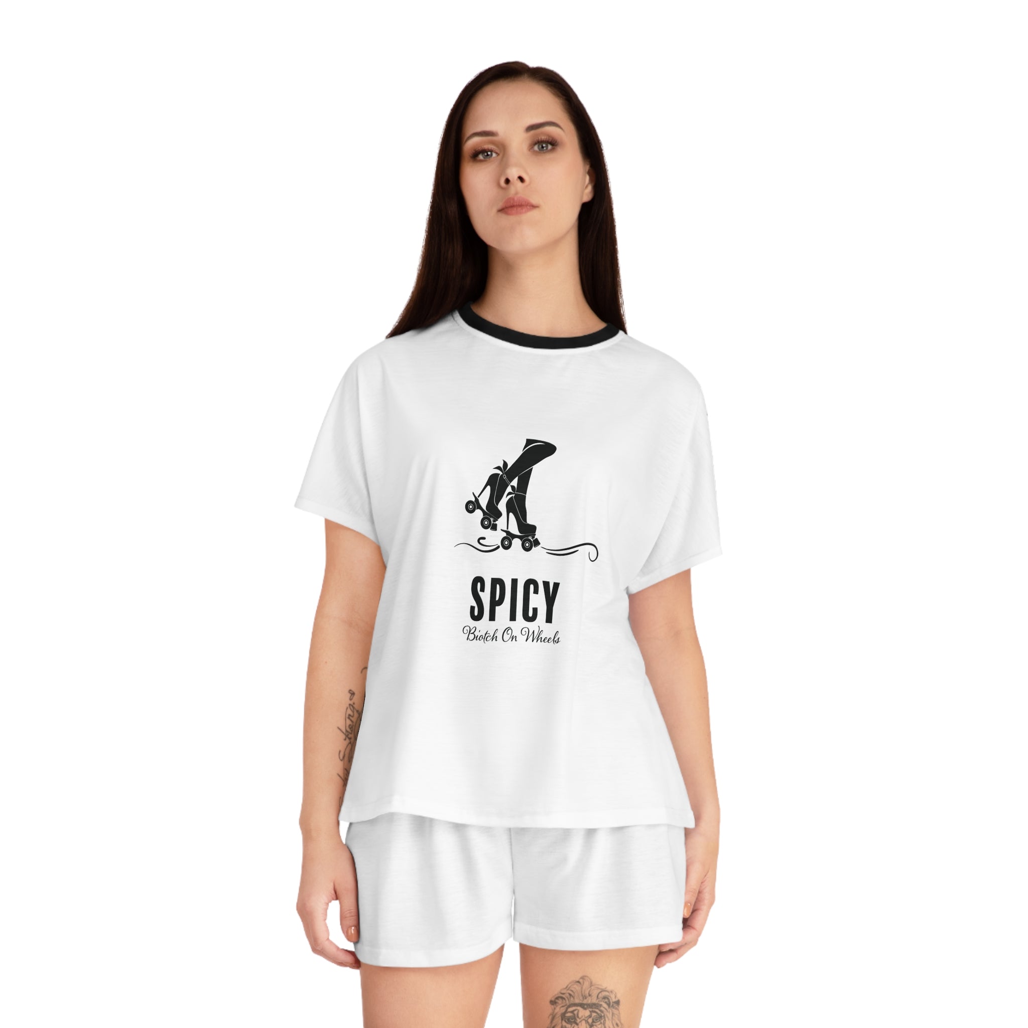 Short Pajama Set: Spicy Biotch on Wheels