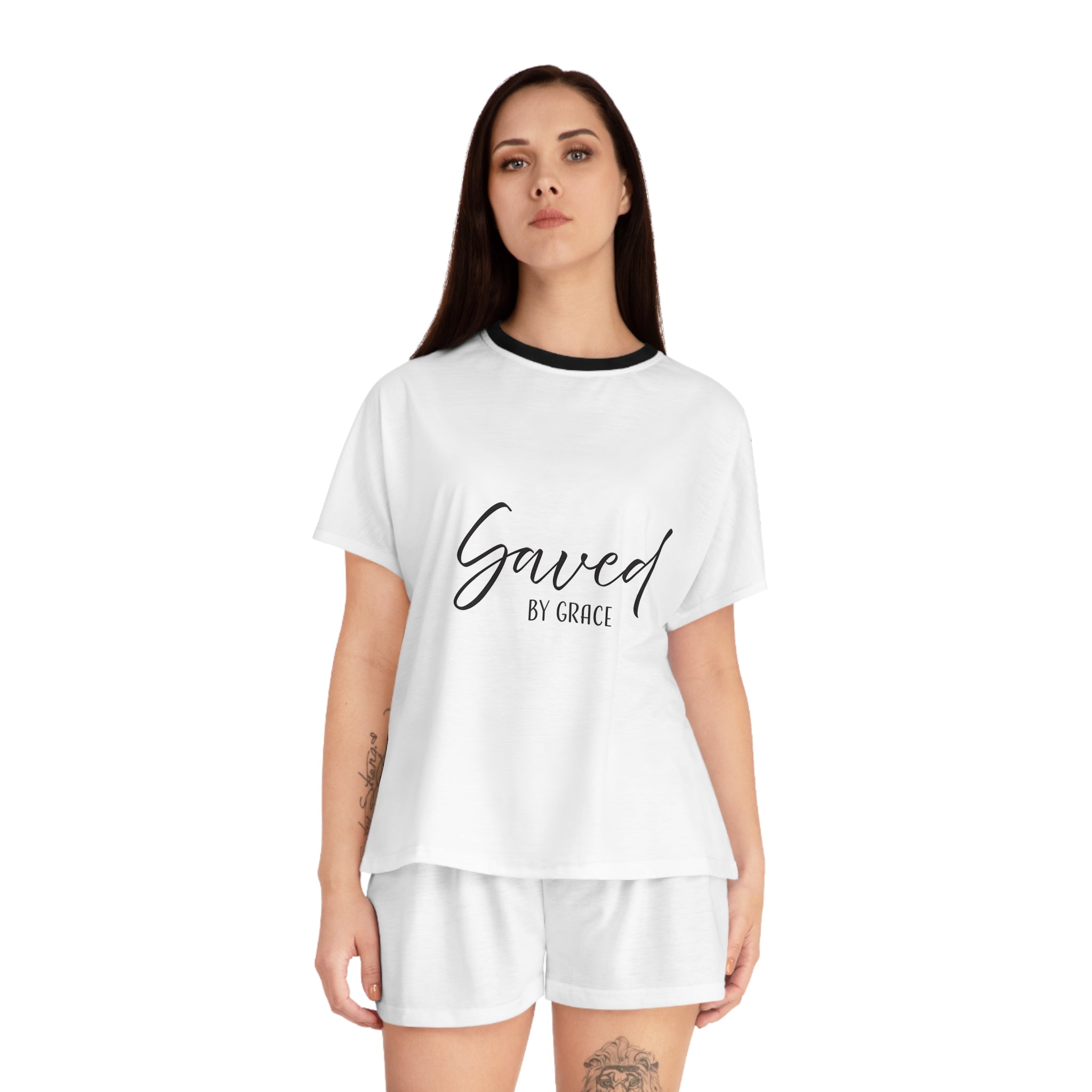 Short Pajama Set: Inspirational - Saved by Grace