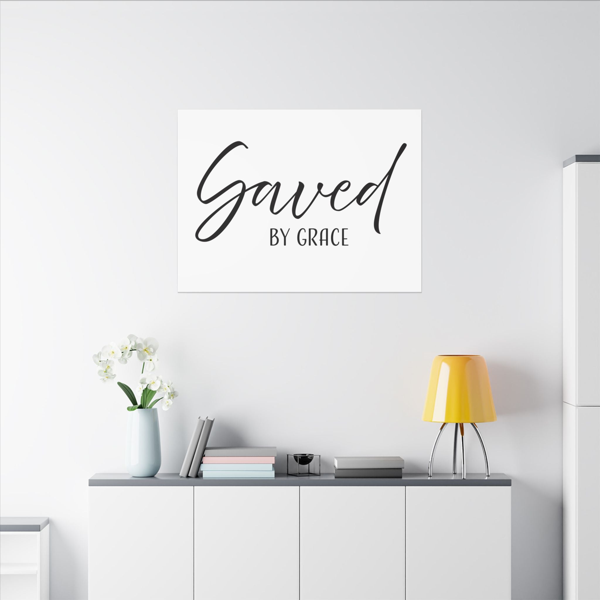 Saved by Grace Canvas Wall Art – Inspirational Christian Quote