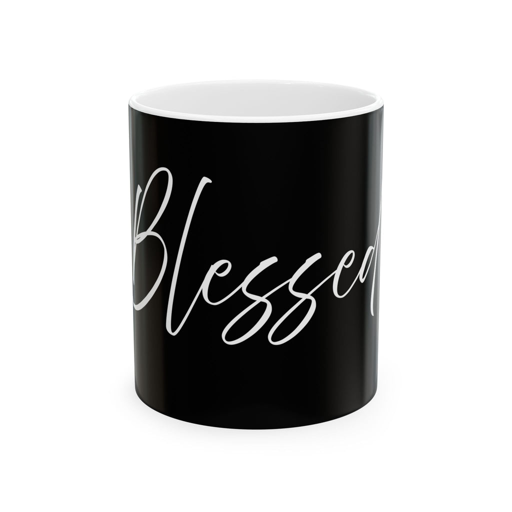Ceramic Mug: Inspirational - Blessed (black)