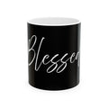 Ceramic Mug: Inspirational - Blessed (black)