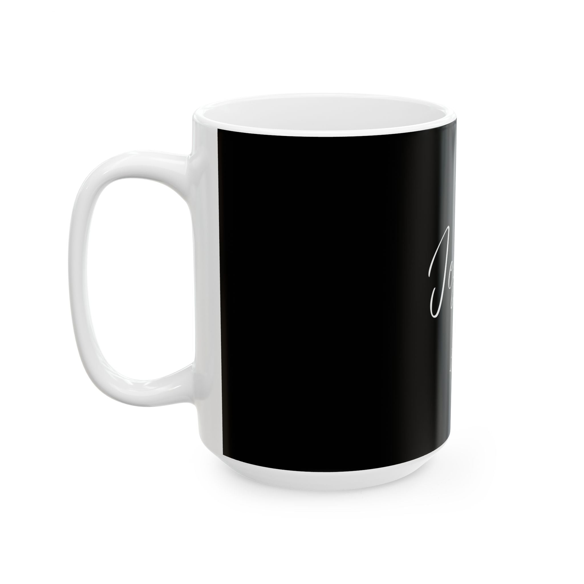 Ceramic Mug: Inspirational -Jesus (black)