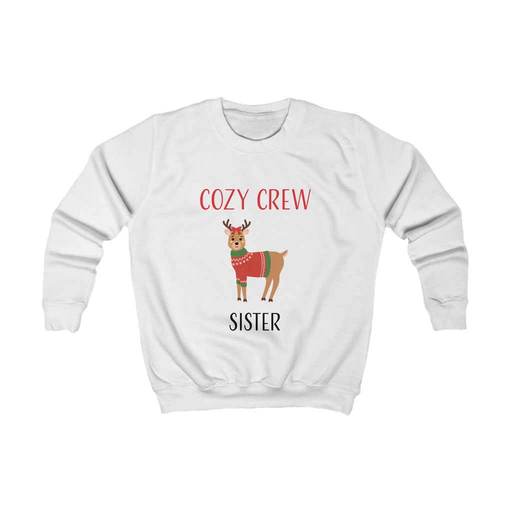Sweatshirt: Cozy Crew Reindeer Sister (Kids)