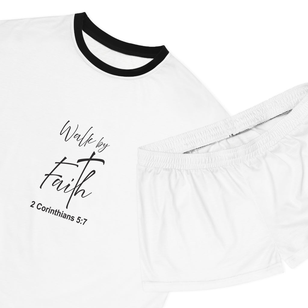 Short Pajama Set: Walk by faith