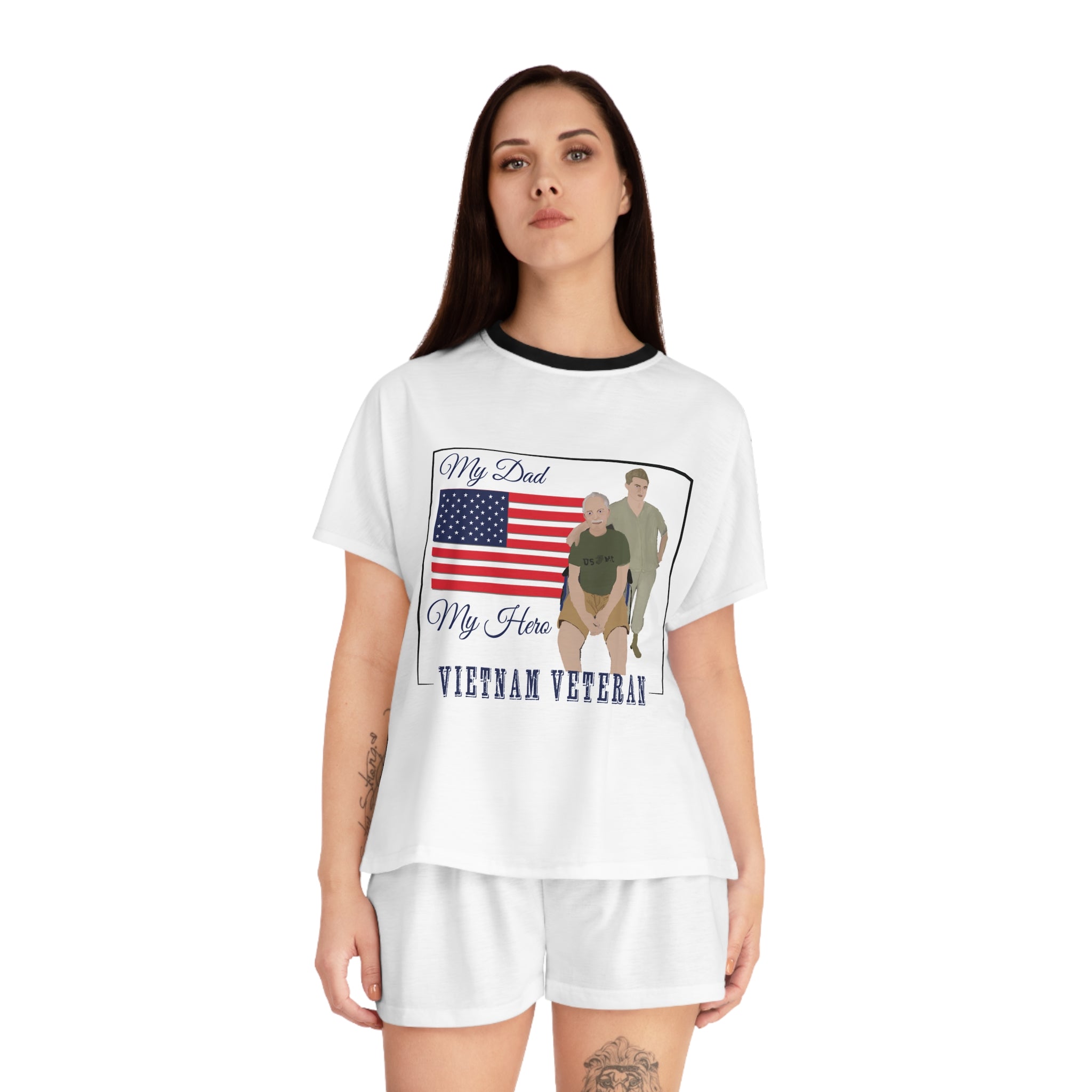 Short Pajama Set: Patriotic - My Dad My Hero