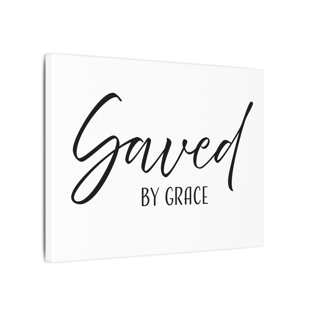 Saved by Grace Canvas Wall Art – Inspirational Christian Quote