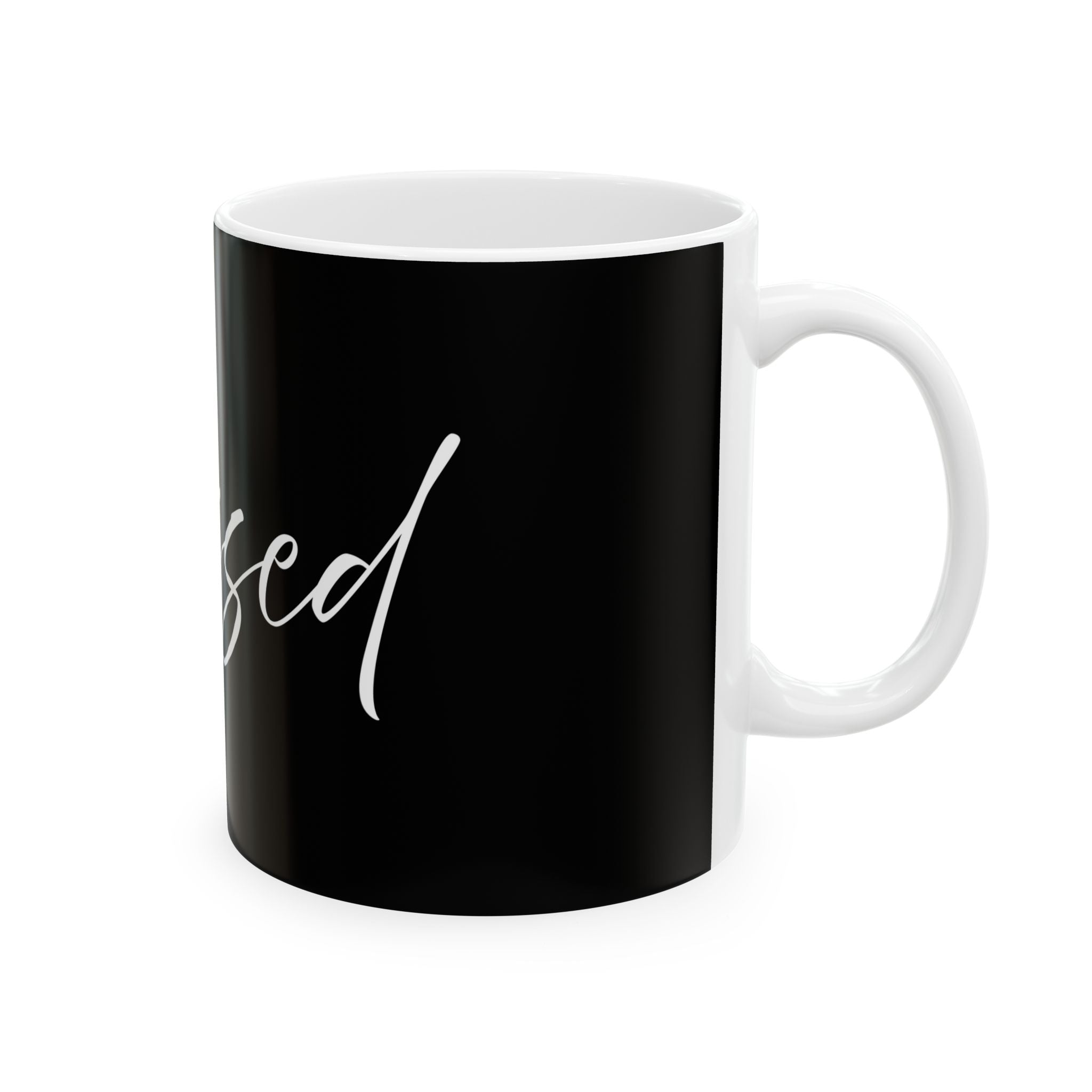 Ceramic Mug: Inspirational - Blessed (black)