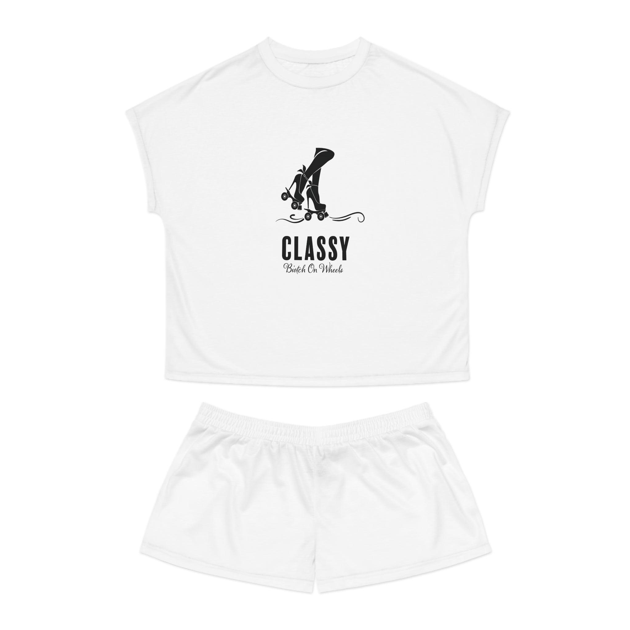 Short Pajama Set: Classy Biotch on Wheels