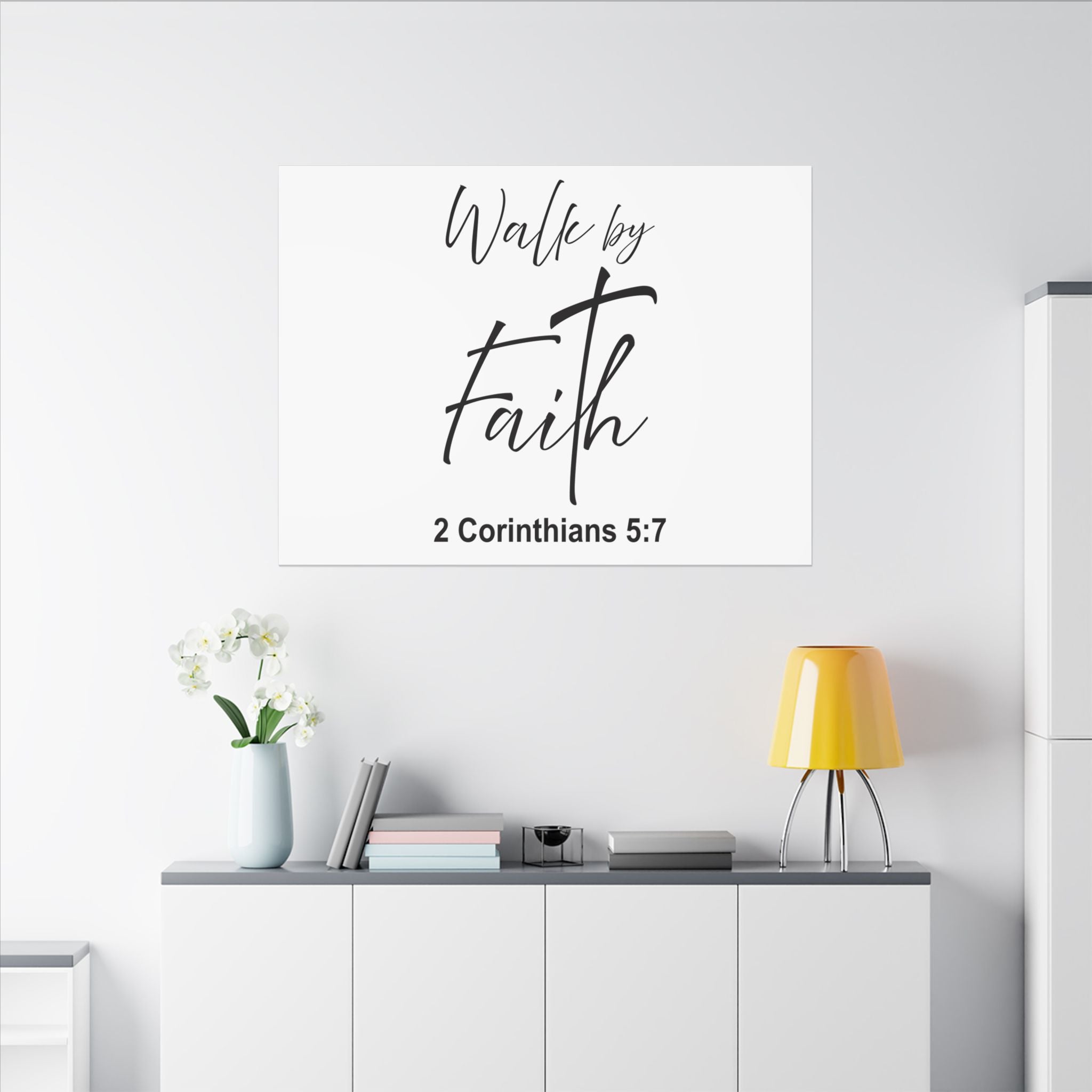 Walk by Faith Canvas Print – 2 Corinthians 5:7 Scripture Wall Art
