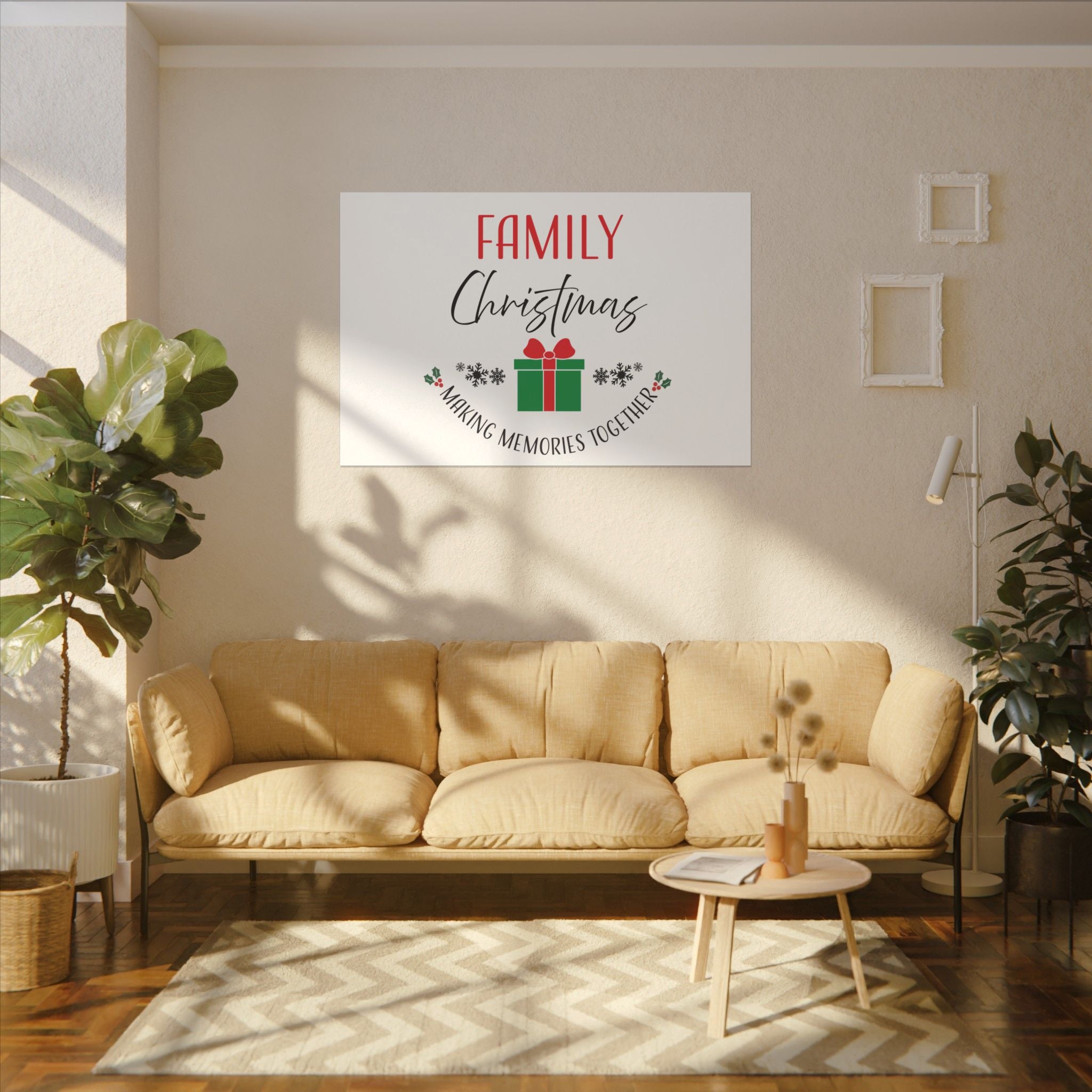Canvas Wall Art: Family Christmas -Making Memories Together