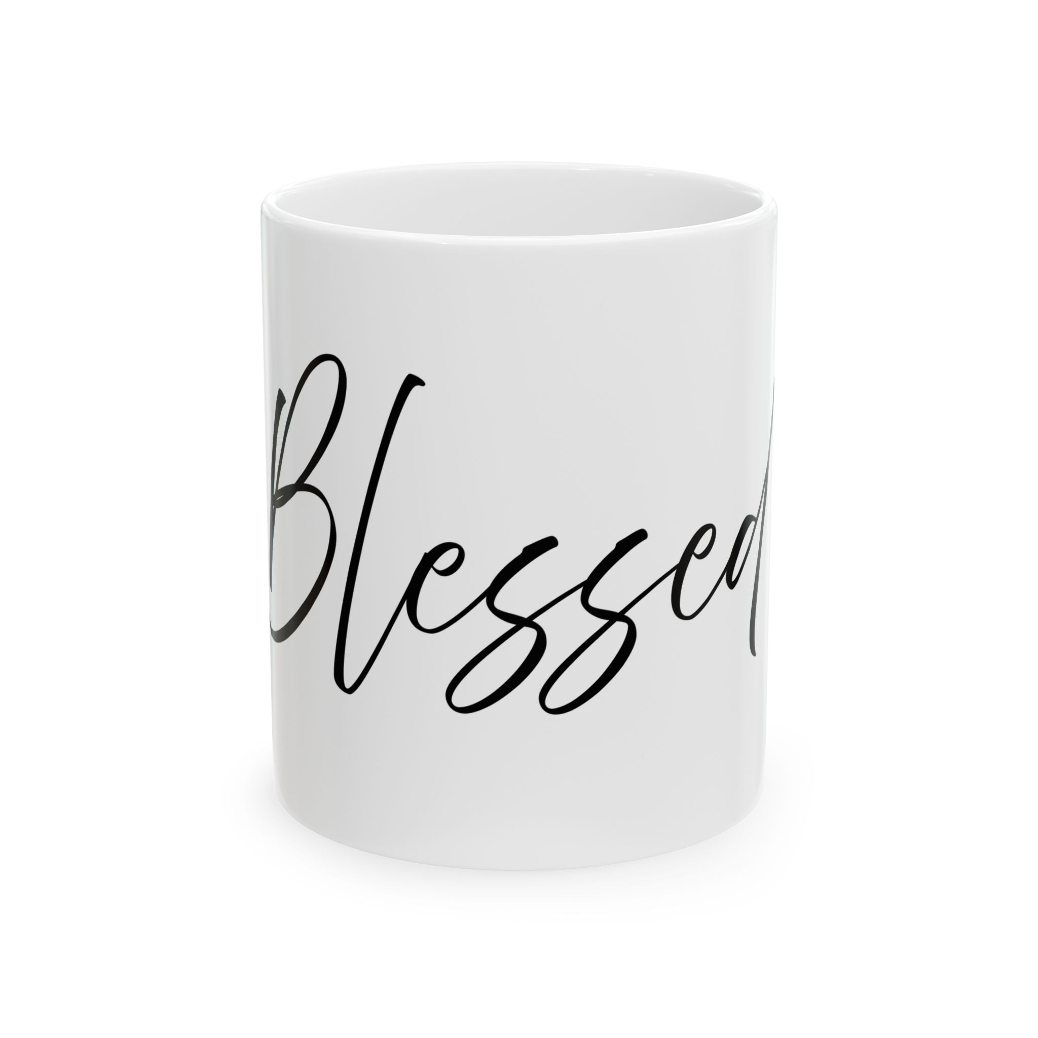 Ceramic Mug: Inspirational - Blessed (white)