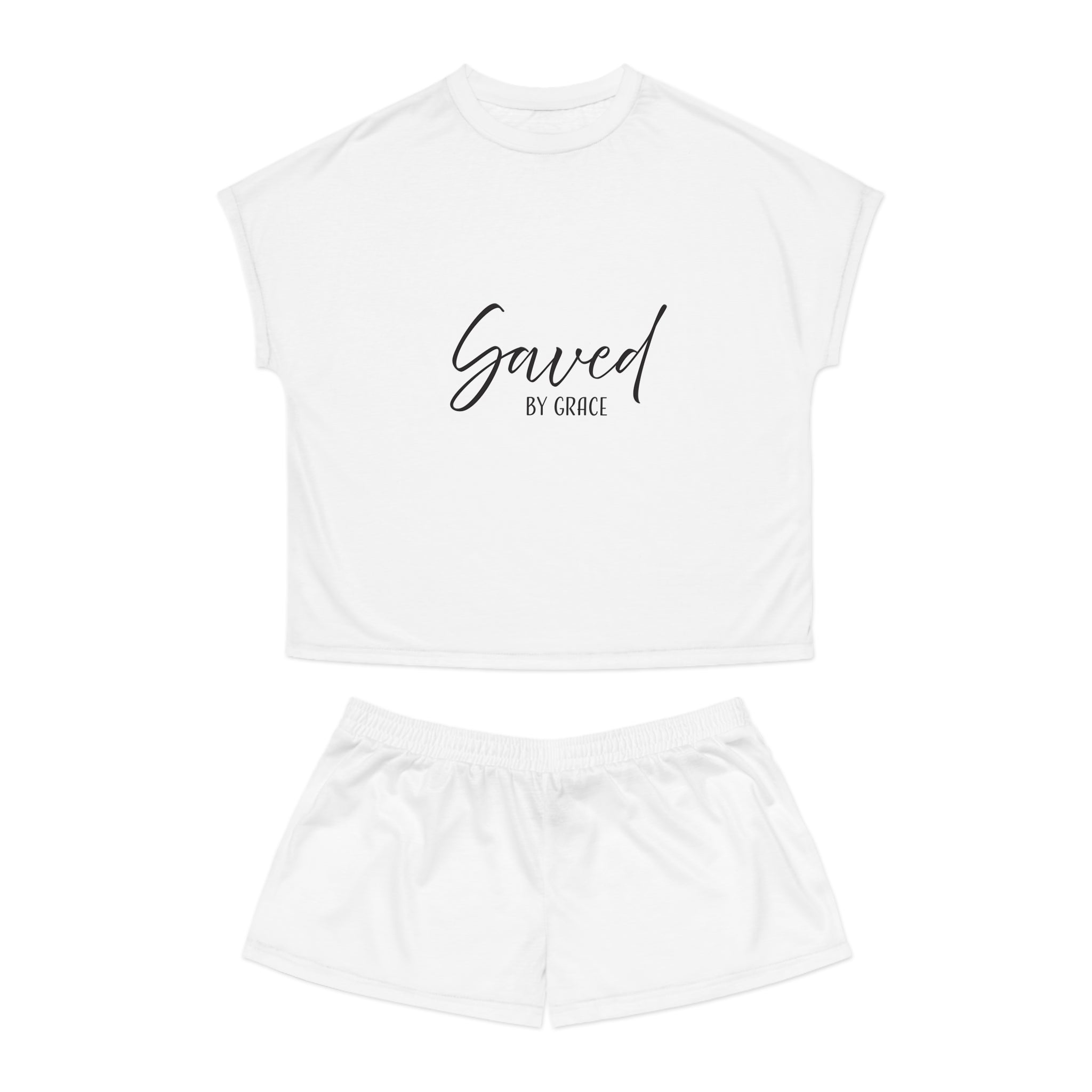 Short Pajama Set: Inspirational - Saved by Grace