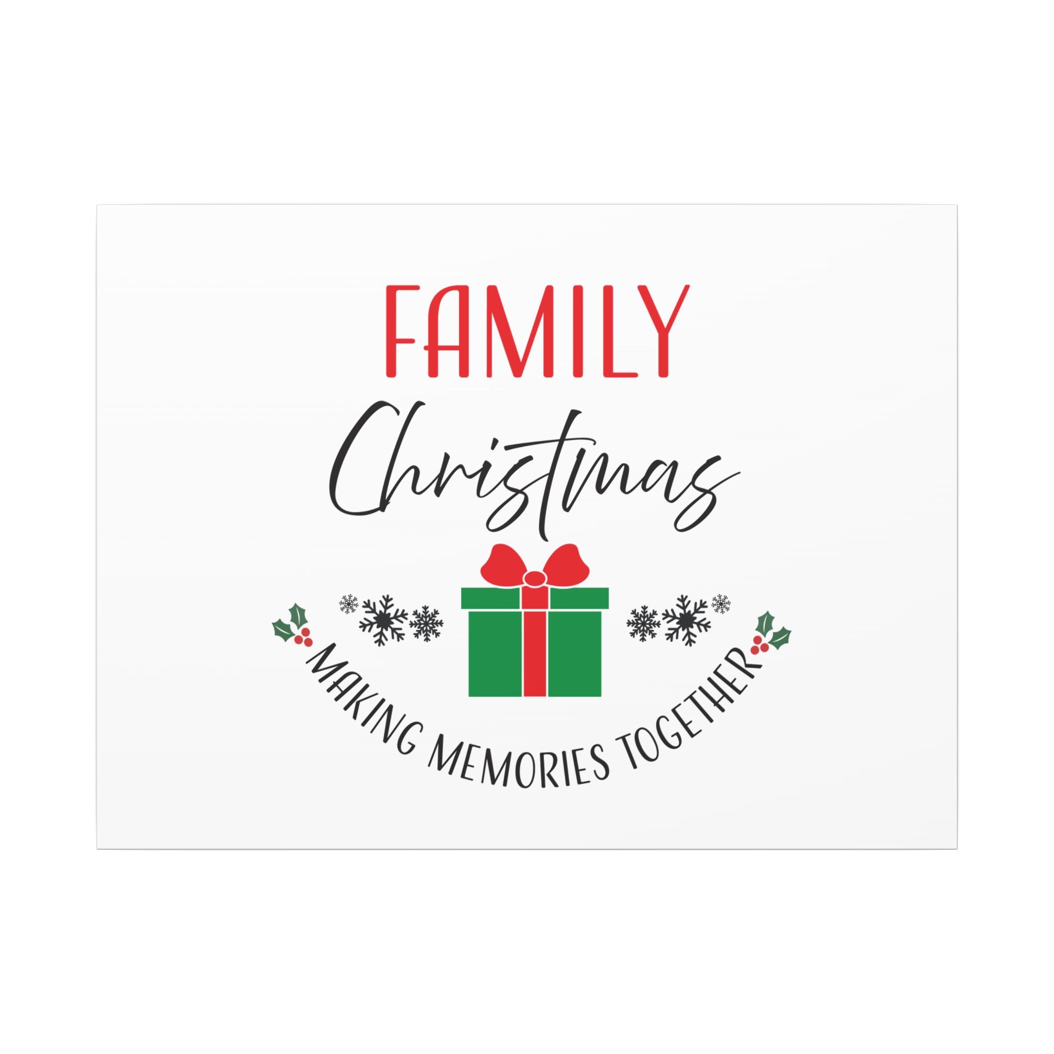 Canvas Wall Art: Family Christmas -Making Memories Together