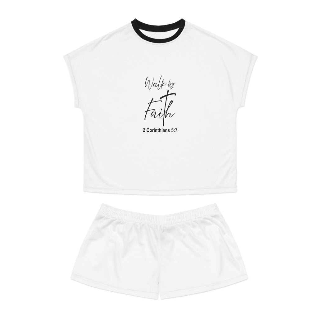 Short Pajama Set: Walk by faith