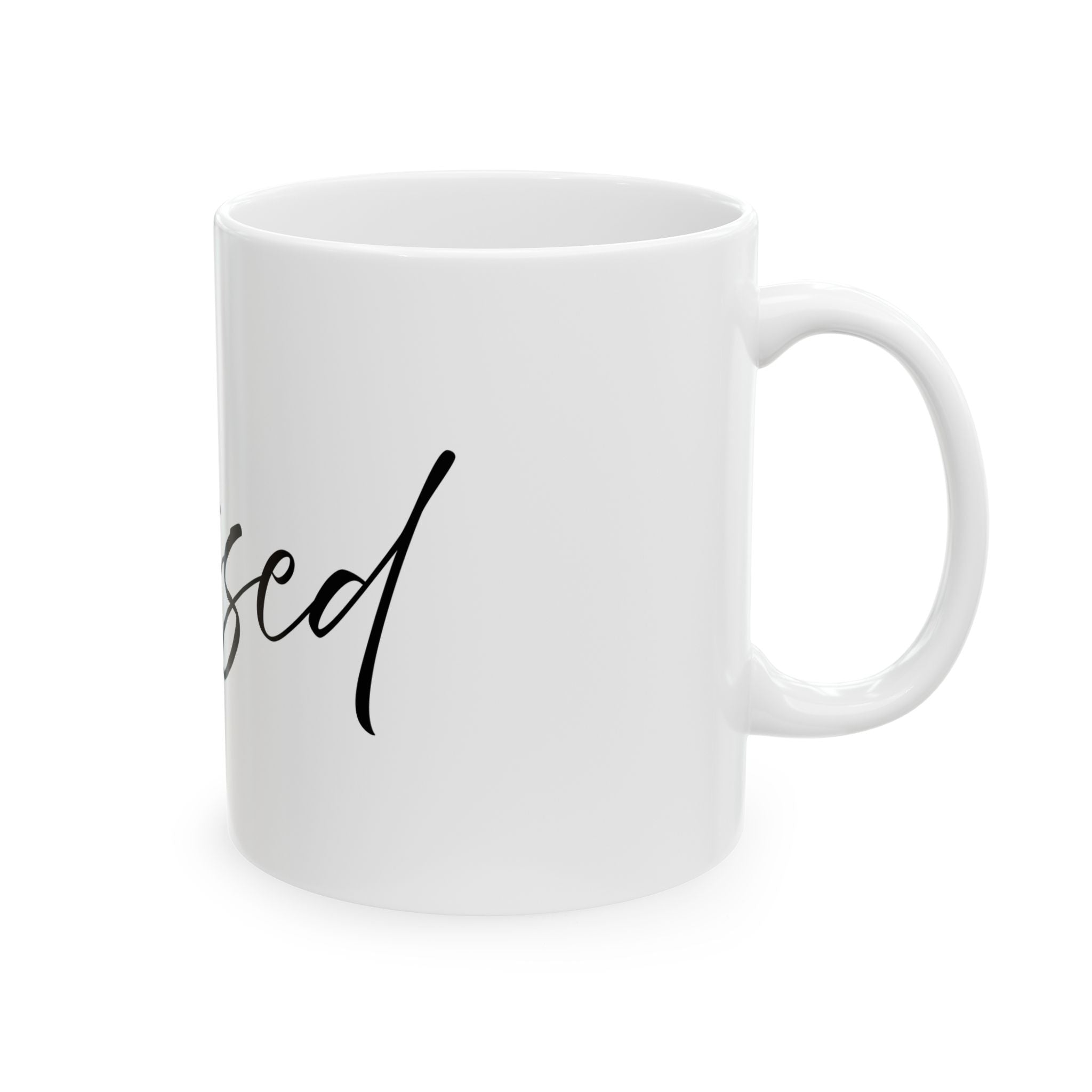 Ceramic Mug: Inspirational - Blessed (white)